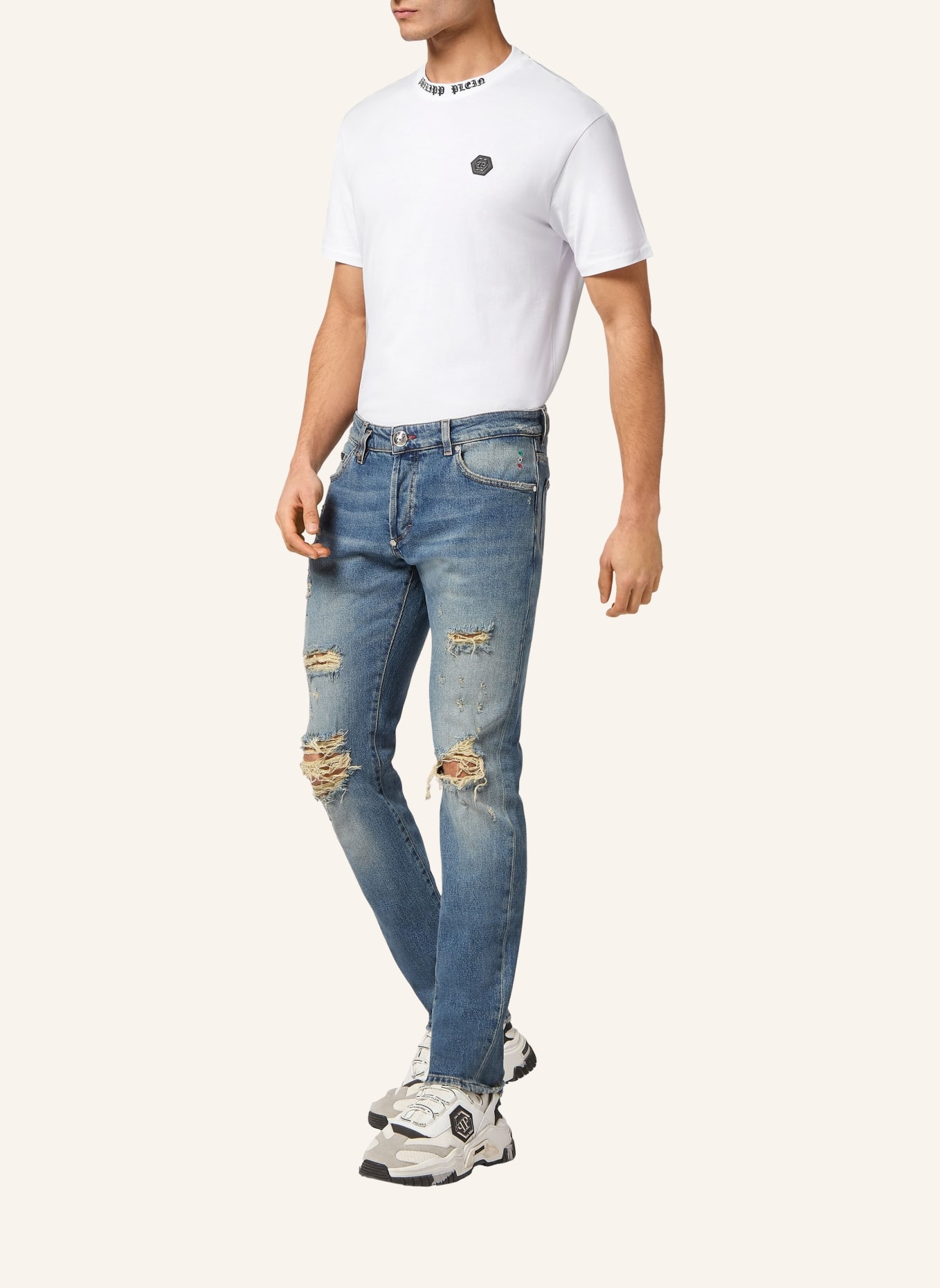PHILIPP PLEIN Jeans Super Straight Cut Fit, Farbe: BLAU (Bild 4)