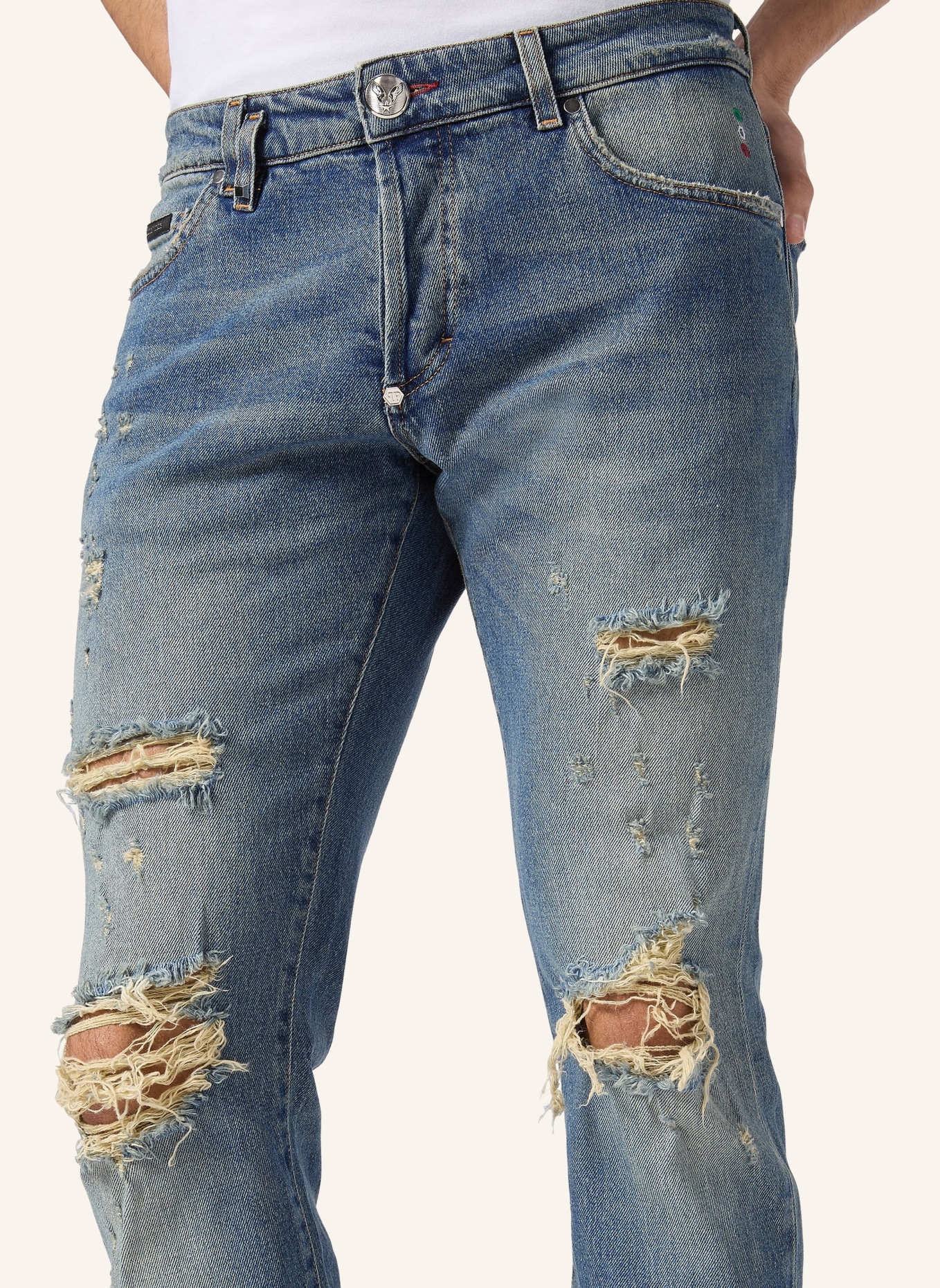PHILIPP PLEIN Jeans Super Straight Cut Fit, Farbe: BLAU (Bild 3)