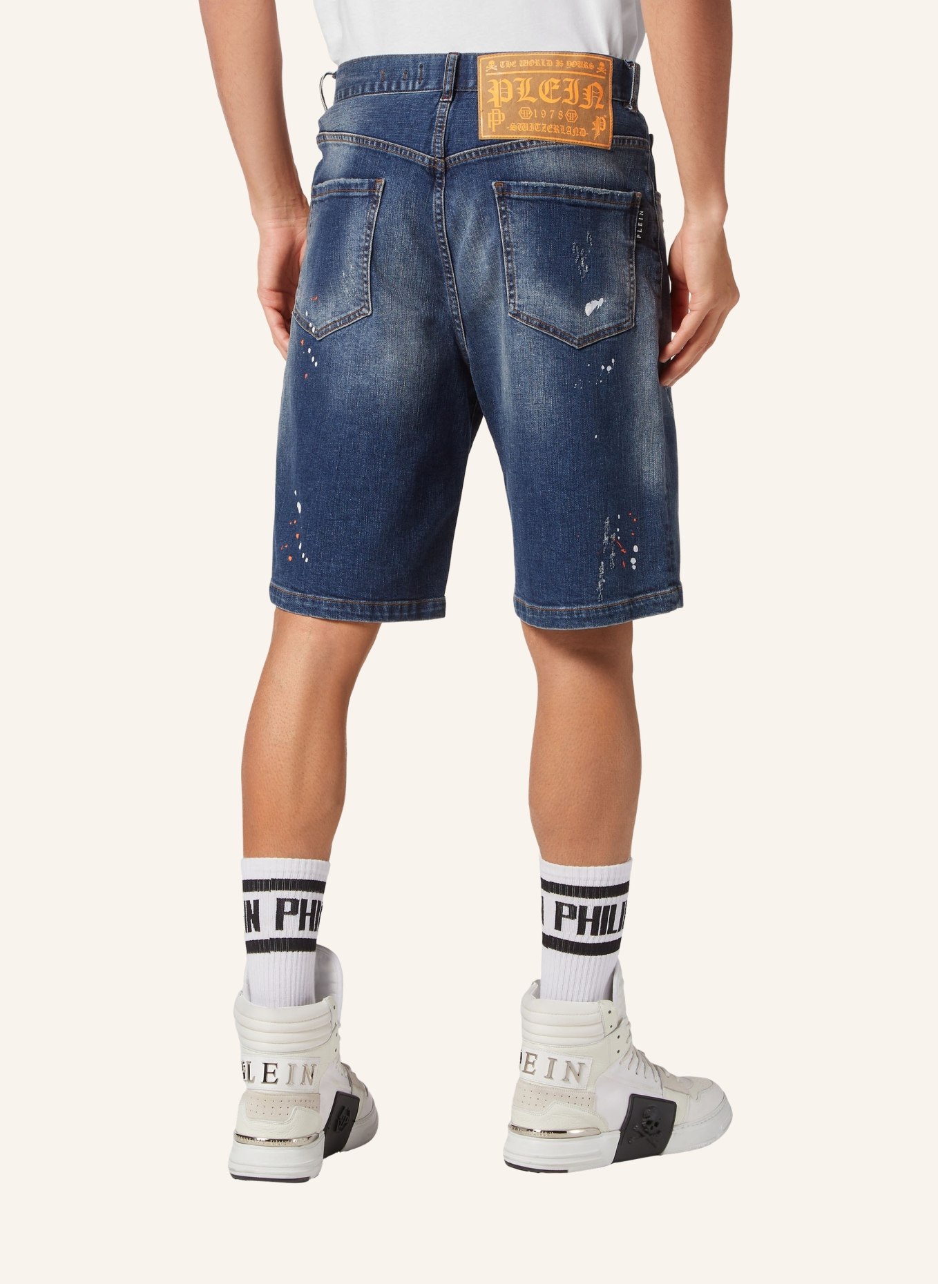 PHILIPP PLEIN Jeans-Shorts SKULL & BONES Formentera Fit, Farbe: BLAU (Bild 2)