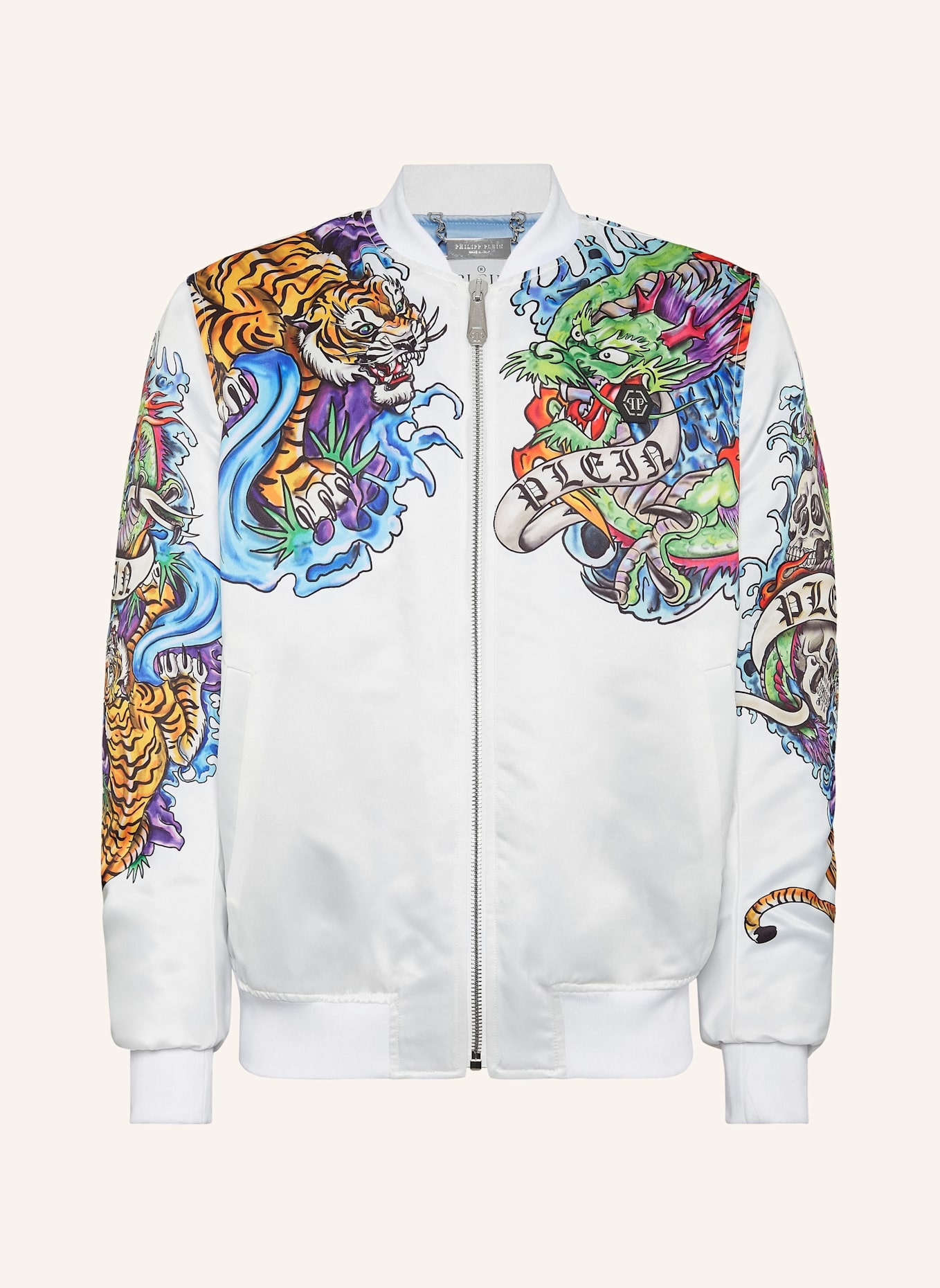 PHILIPP PLEIN Satin-Blouson TATTOO, Farbe: WEISS (Bild 1)