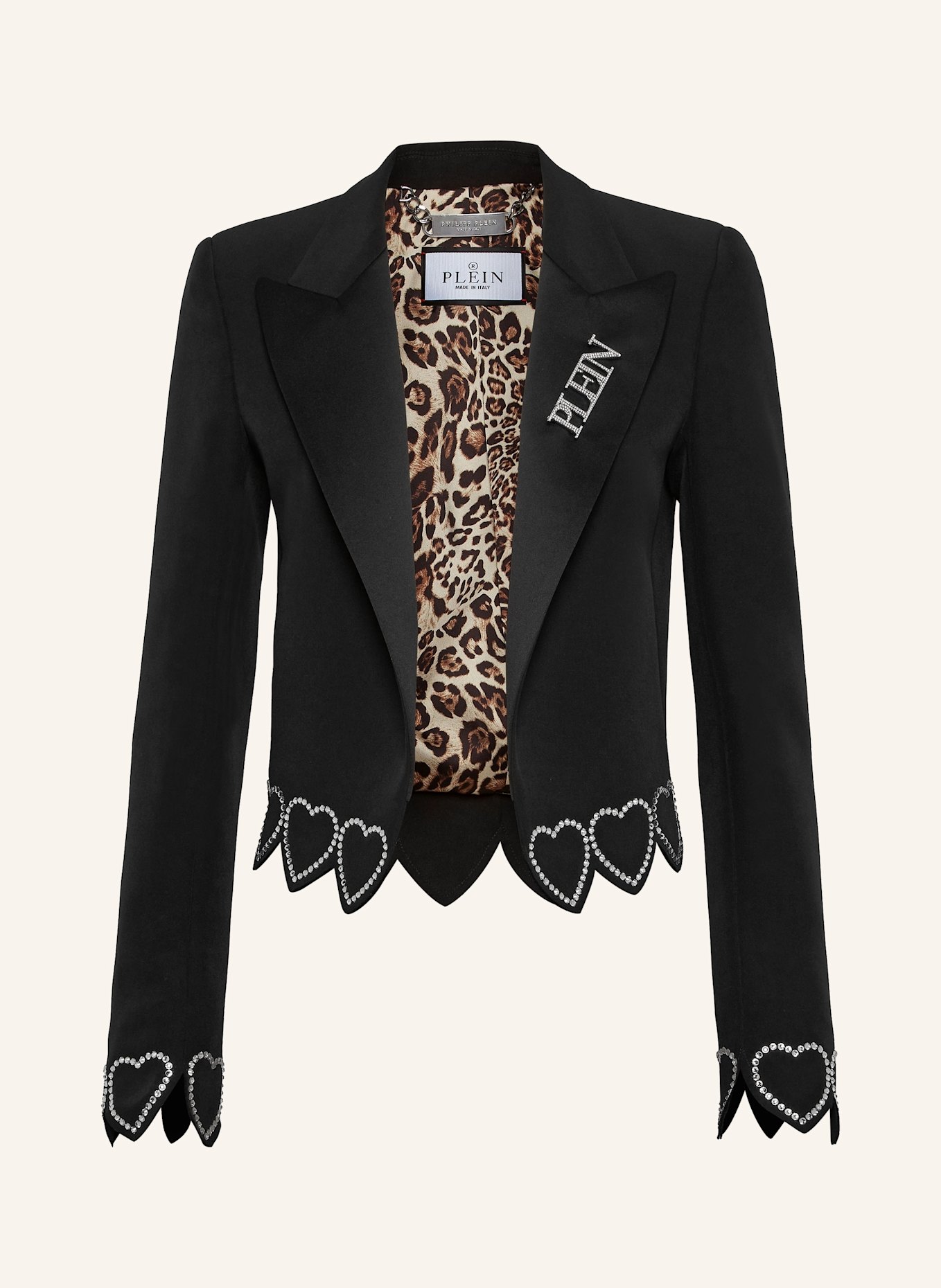 PHILIPP PLEIN Blazer mit Steinbesatz HEART, Farbe: SCHWARZ (Bild 1)