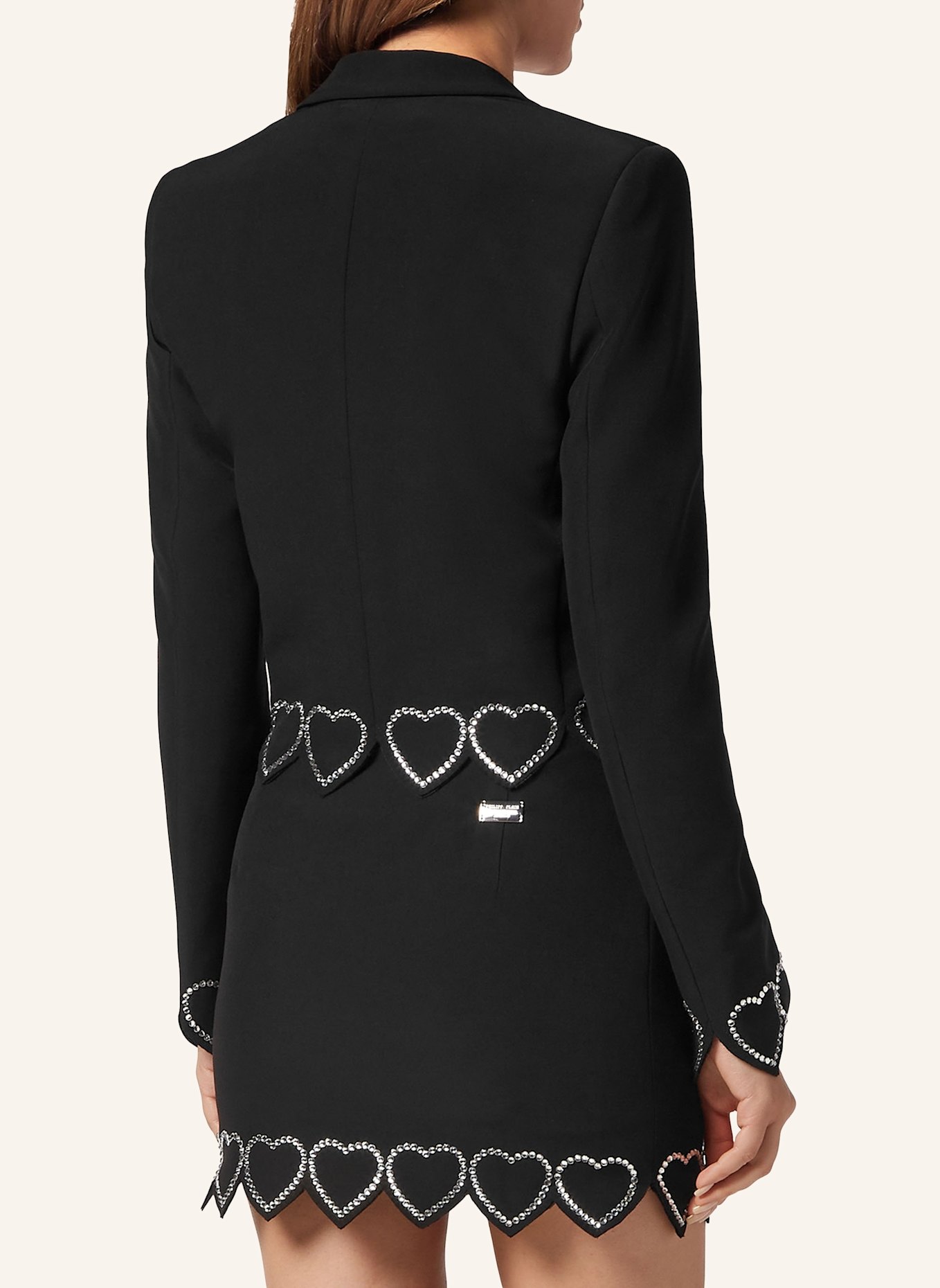 PHILIPP PLEIN Blazer mit Steinbesatz HEART, Farbe: SCHWARZ (Bild 2)