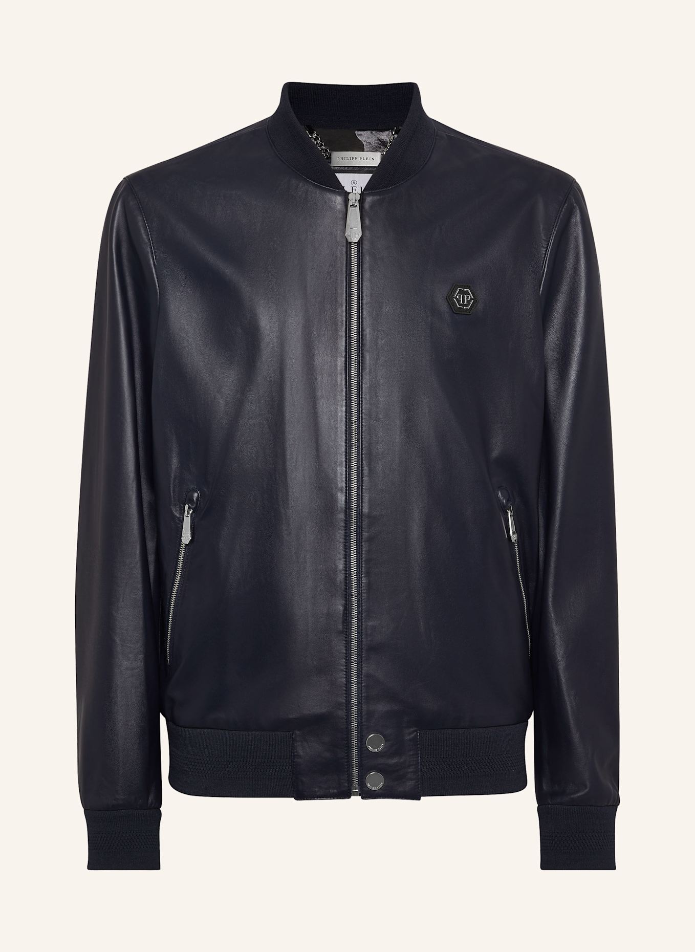 PHILIPP PLEIN Lederblouson, Farbe: DUNKELBLAU (Bild 1)