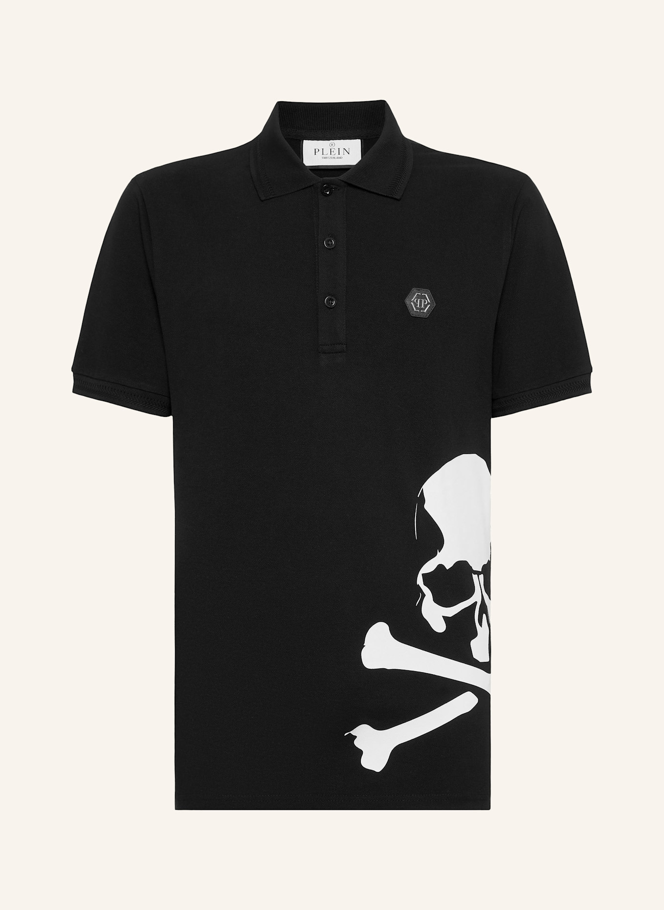 PHILIPP PLEIN Poloshirt SKULL&BONES, Farbe: SCHWARZ (Bild 1)