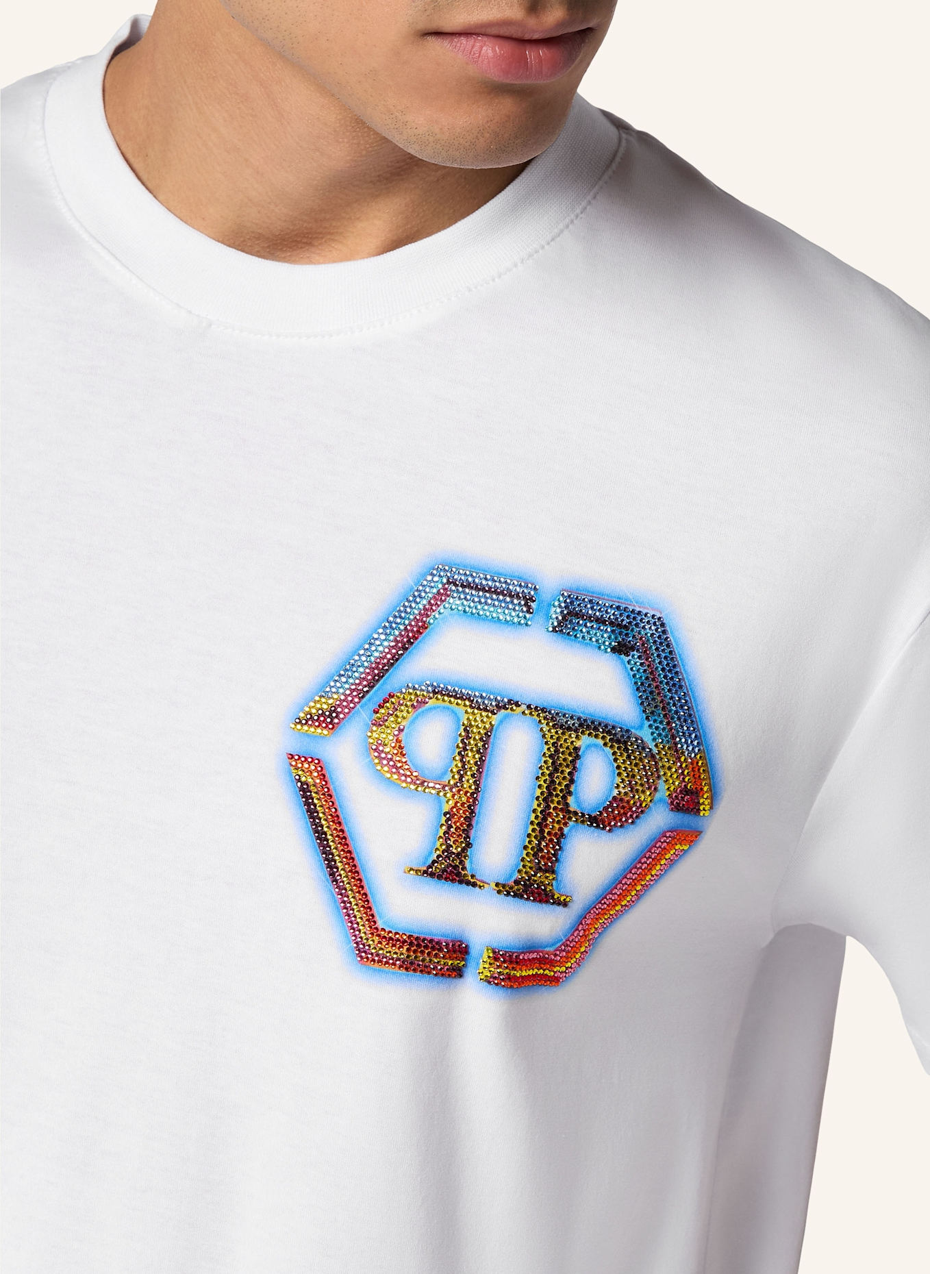 PHILIPP PLEIN T-Shirt HEXAGON, Farbe: WEISS (Bild 3)