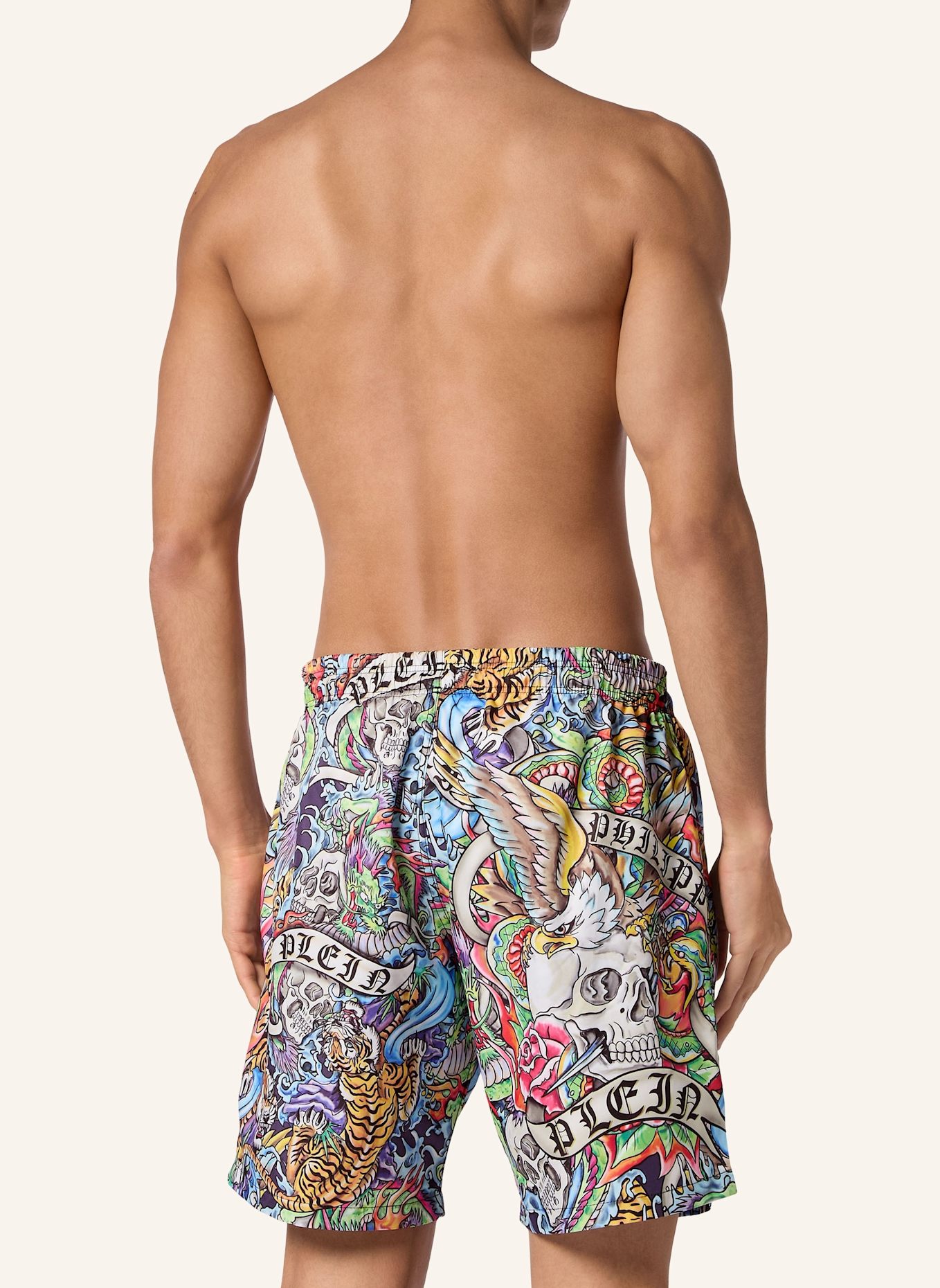 PHILIPP PLEIN Badeshorts TATTOO, Farbe: BLAU/ GELB/ FUCHSIA (Bild 2)