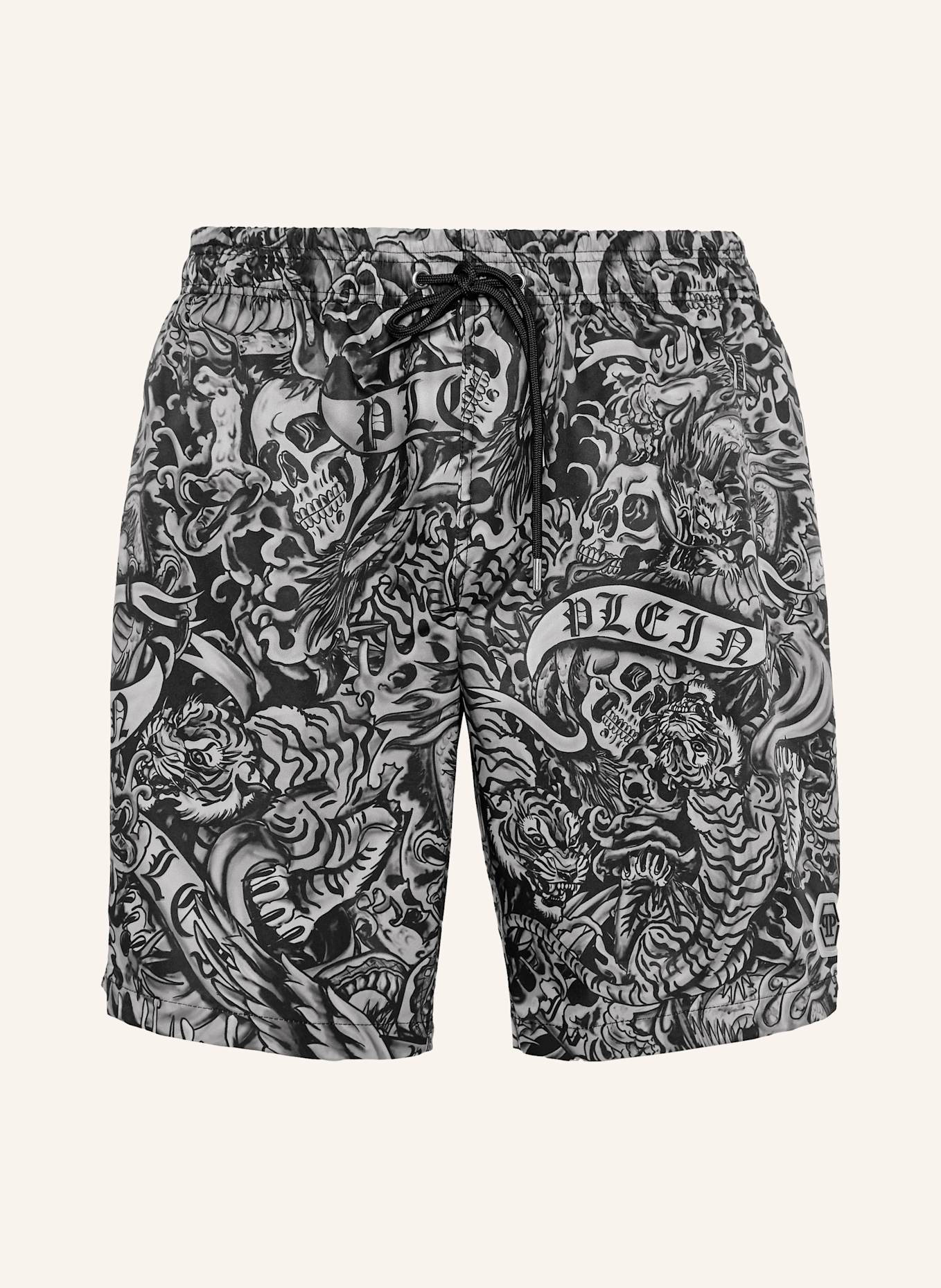 PHILIPP PLEIN Badeshorts TATTOO, Farbe: SCHWARZ (Bild 1)