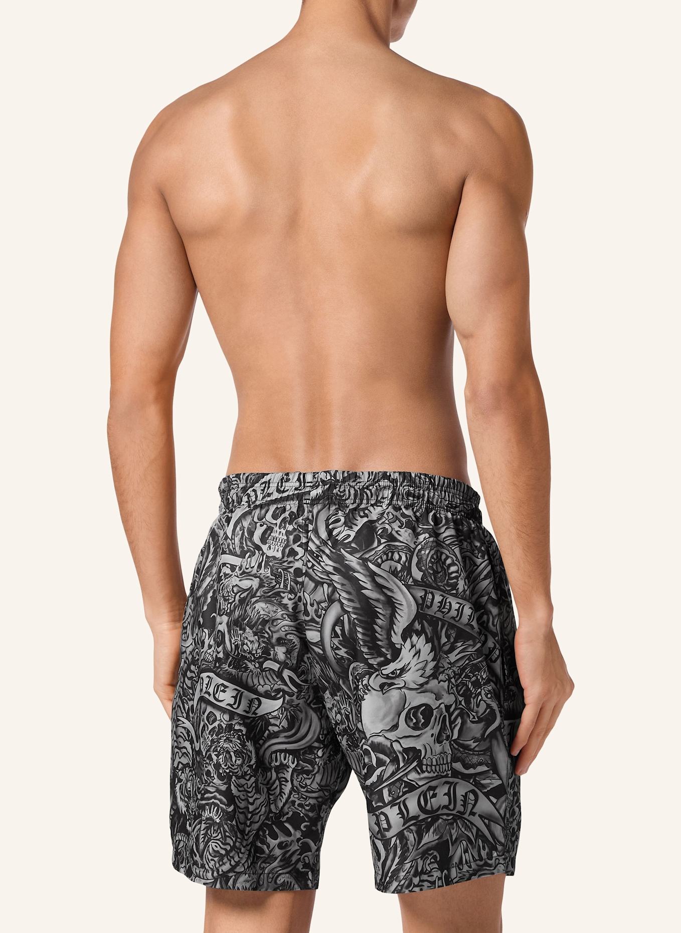 PHILIPP PLEIN Badeshorts TATTOO, Farbe: SCHWARZ (Bild 2)