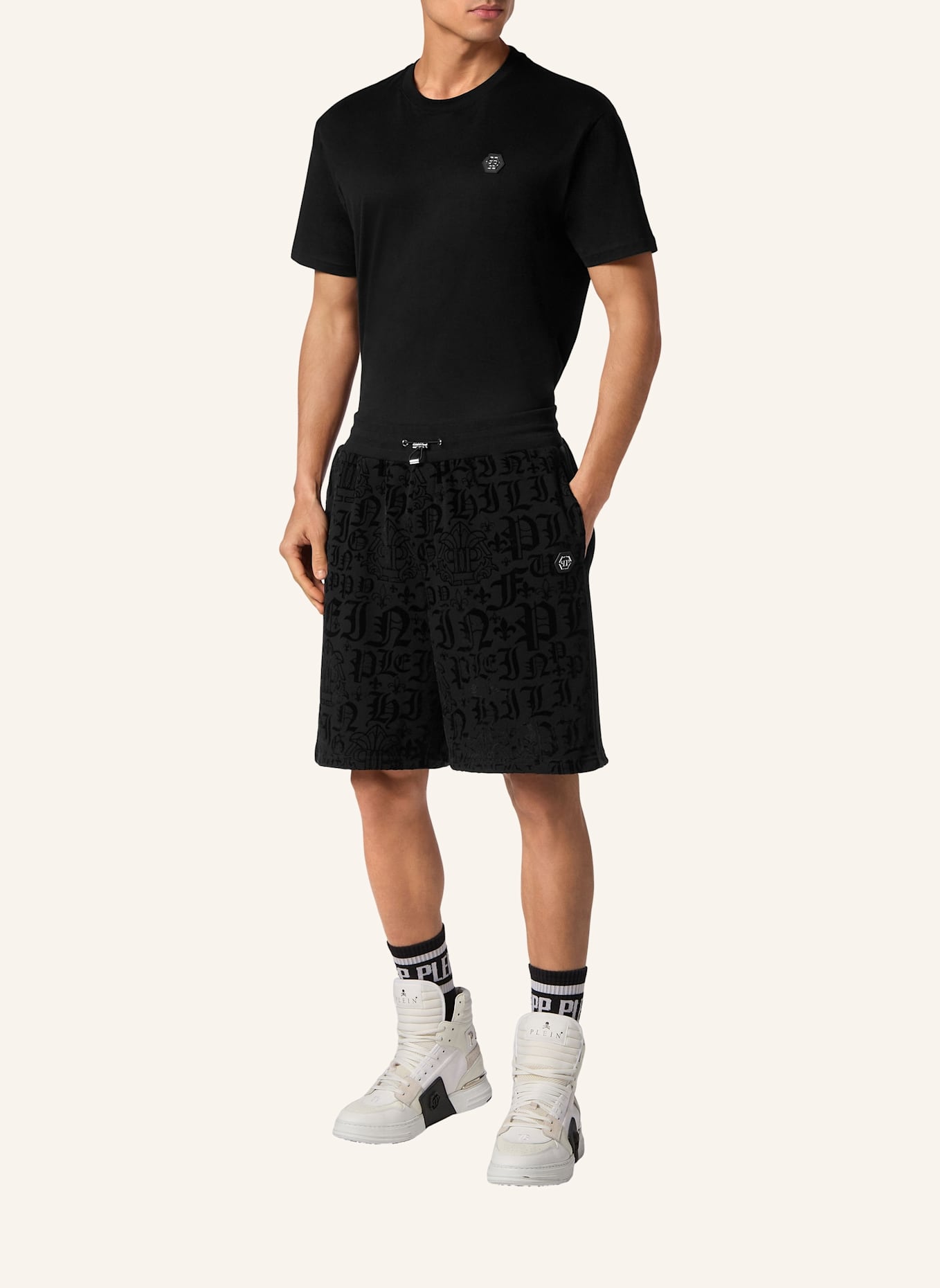 PHILIPP PLEIN Sweatshorts GOTHIC PLEIN, Farbe: SCHWARZ (Bild 4)