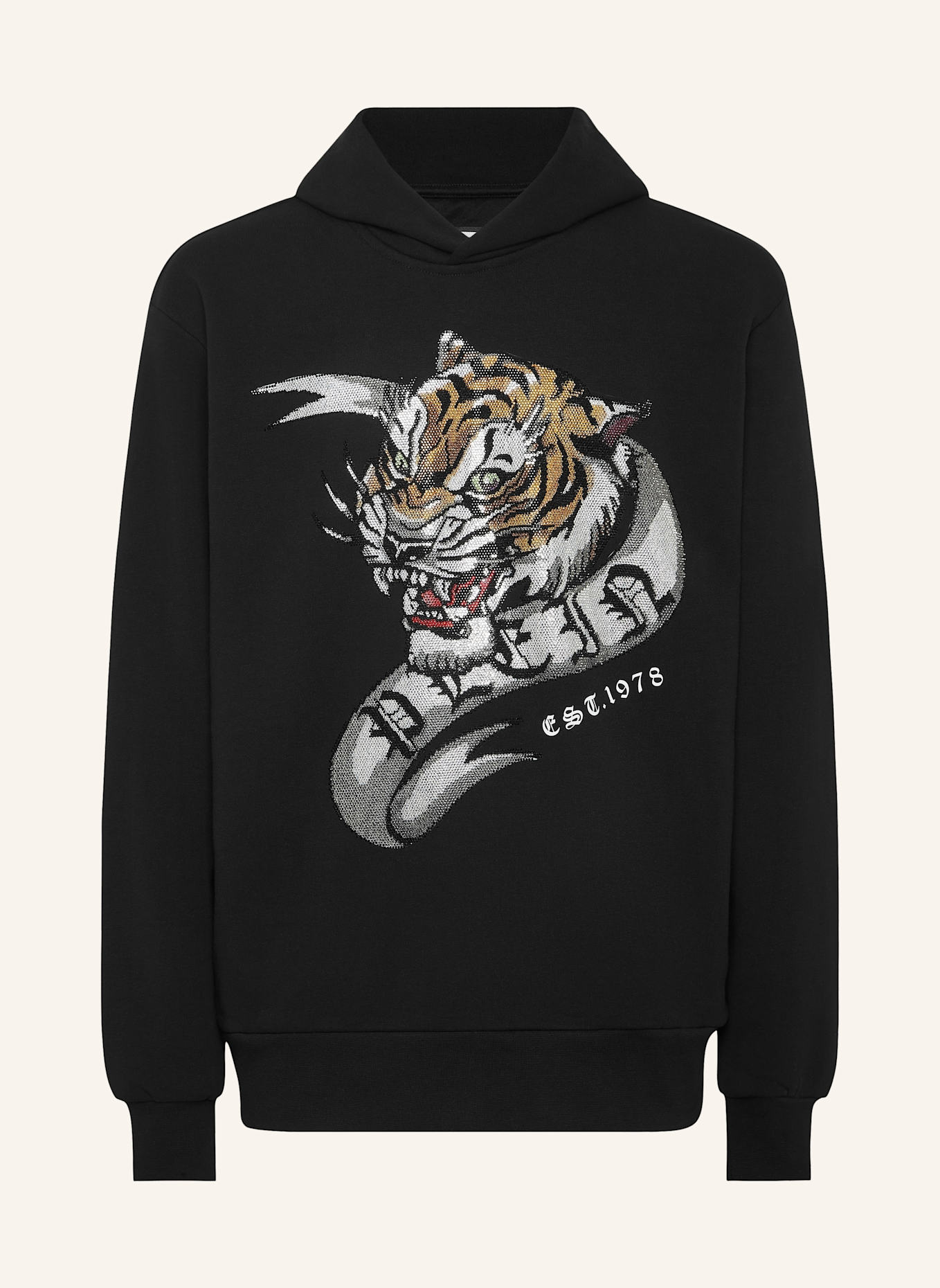 PHILIPP PLEIN Hoodie mit Steinbesatz TATTOO, Farbe: SCHWARZ (Bild 1)