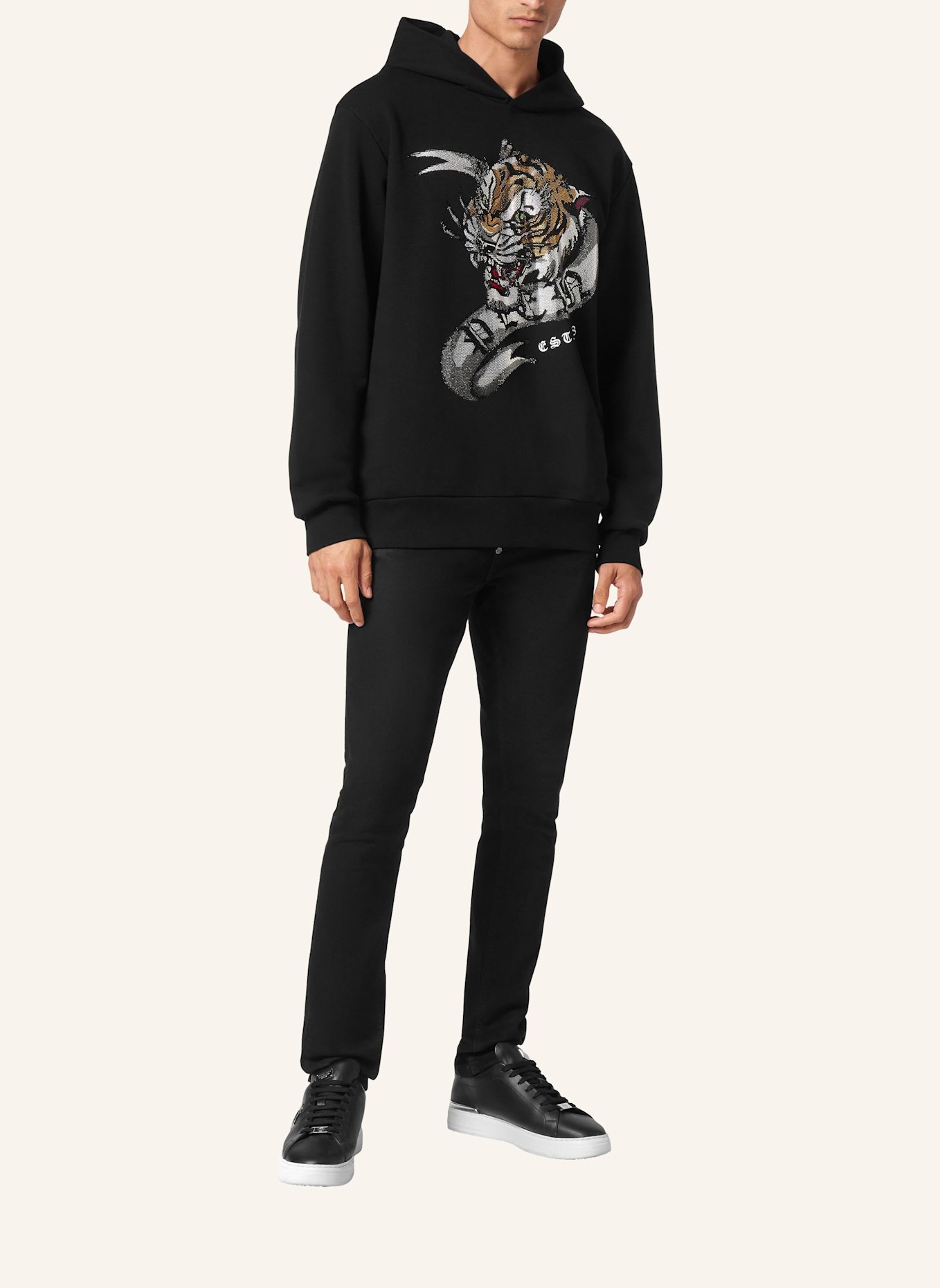 PHILIPP PLEIN Hoodie mit Steinbesatz TATTOO, Farbe: SCHWARZ (Bild 4)