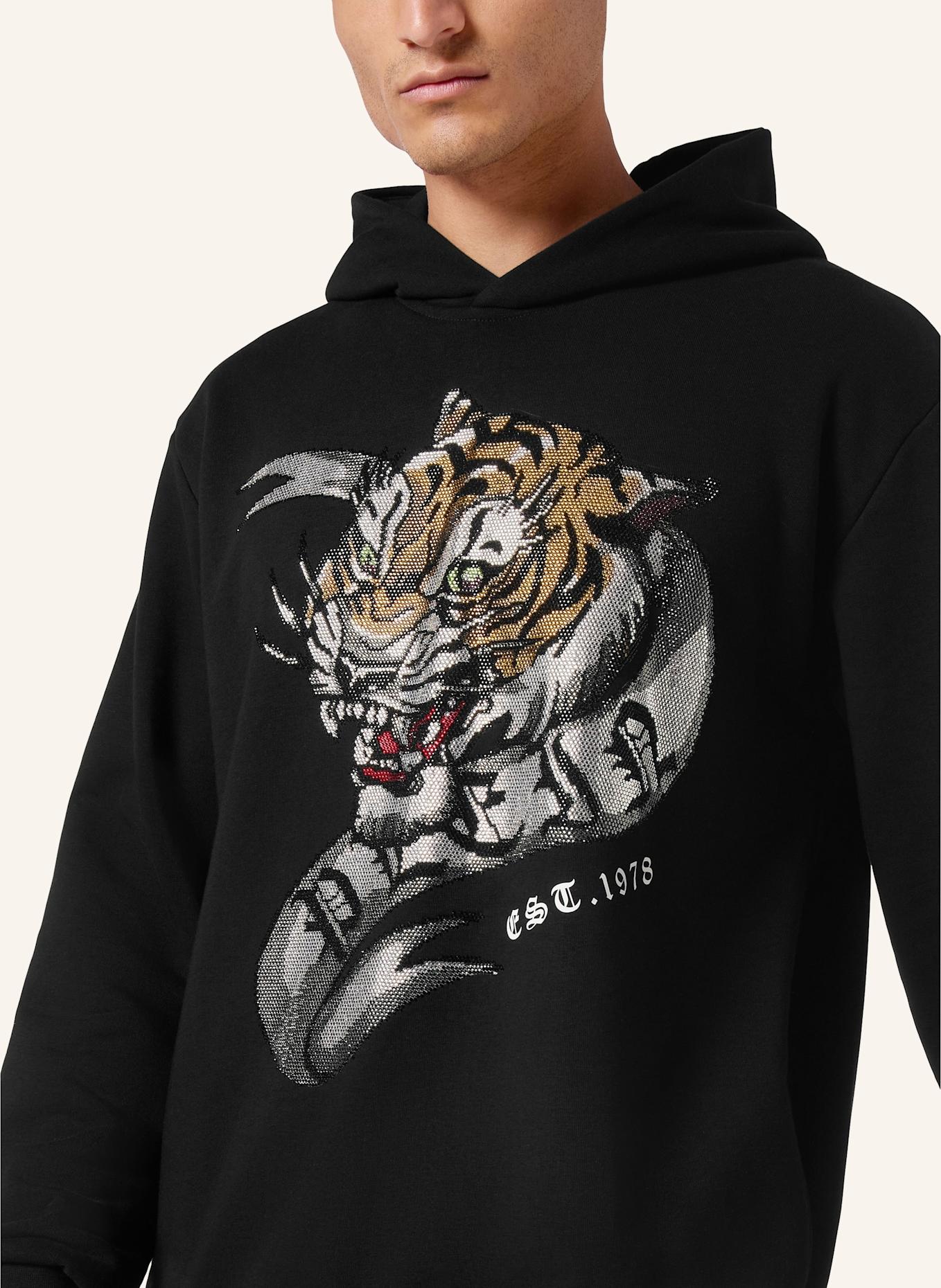 PHILIPP PLEIN Hoodie mit Steinbesatz TATTOO, Farbe: SCHWARZ (Bild 3)