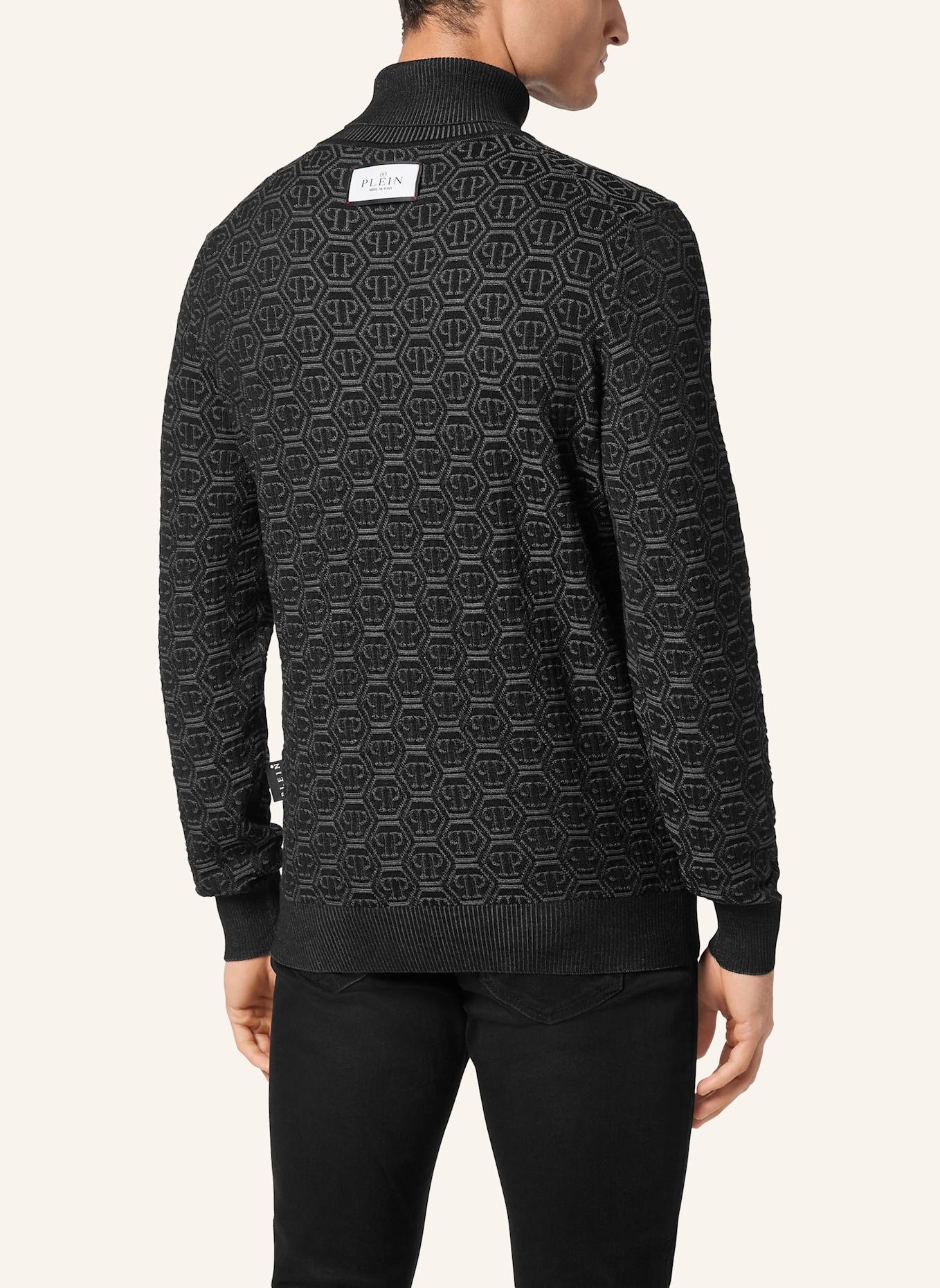 PHILIPP PLEIN Rollkragenpullover MONOGRAM, Farbe: SCHWARZ (Bild 2)