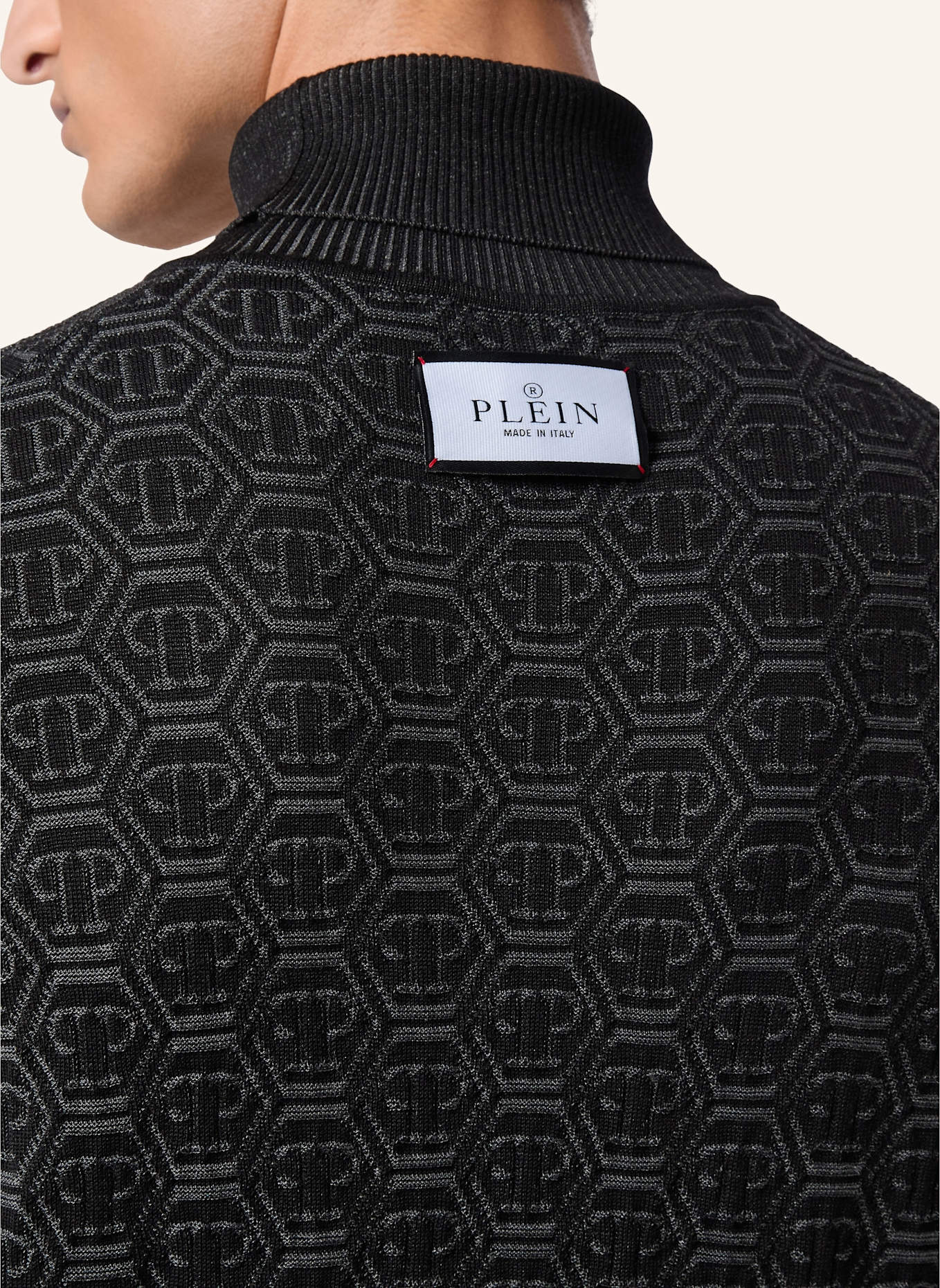 PHILIPP PLEIN Rollkragenpullover MONOGRAM, Farbe: SCHWARZ (Bild 3)