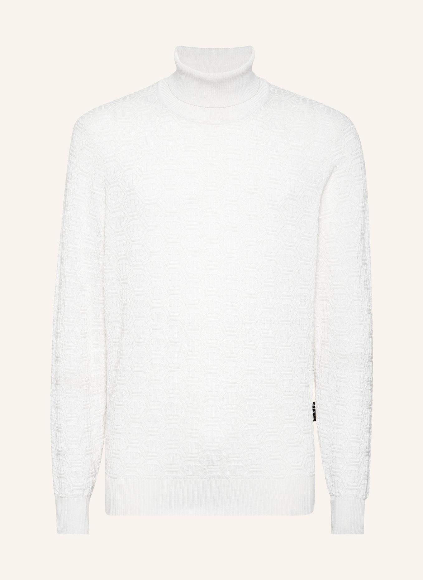 PHILIPP PLEIN Rollkragenpullover MONOGRAM, Farbe: WEISS (Bild 1)