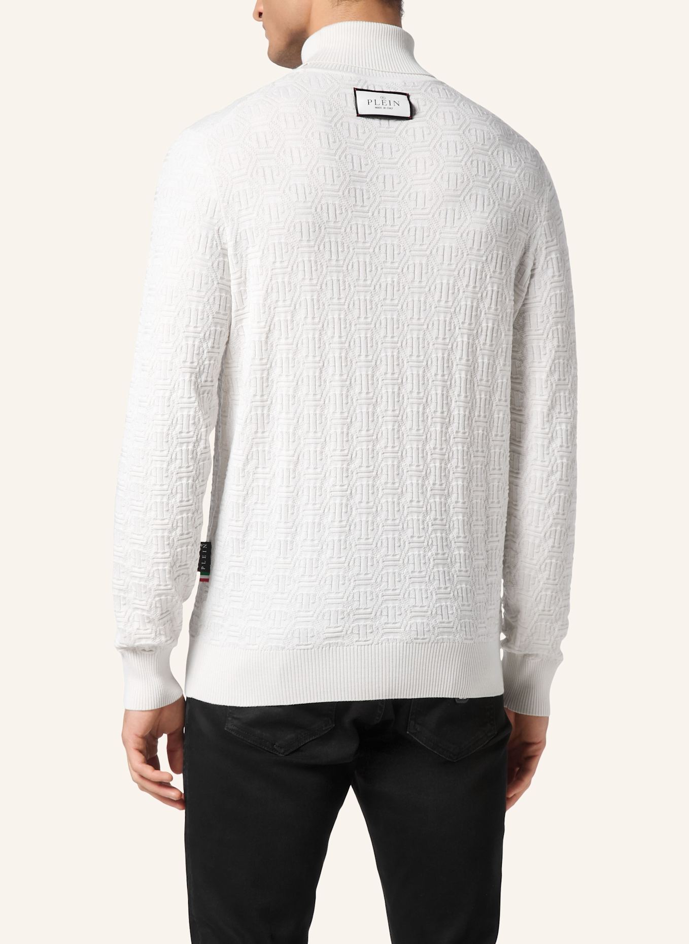 PHILIPP PLEIN Rollkragenpullover MONOGRAM, Farbe: WEISS (Bild 2)