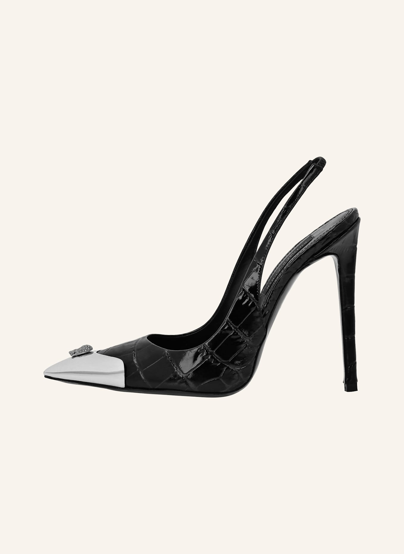 PHILIPP PLEIN Slingpumps mit Steinbesatz SKULL, Farbe: SCHWARZ (Bild 3)