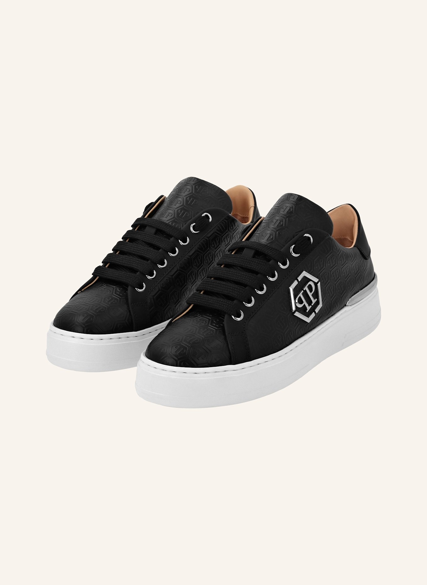 PHILIPP PLEIN Leder Sneaker MONOGRAM, Farbe: SCHWARZ (Bild 1)