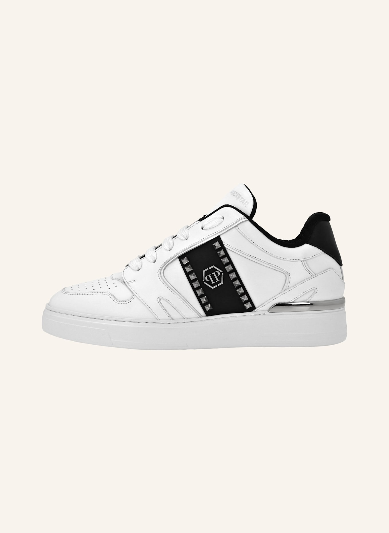 PHILIPP PLEIN Leder Sneaker mit Schmucksteinen, Farbe: WEISS (Bild 3)