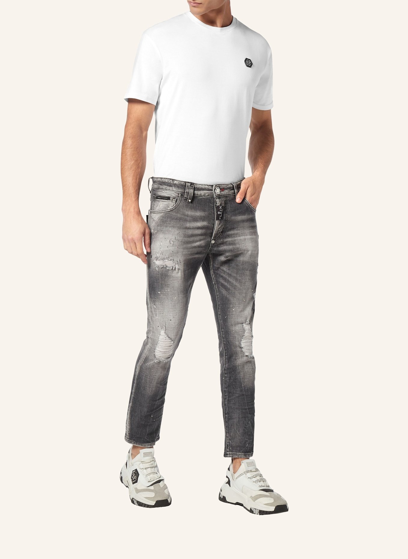 PHILIPP PLEIN Jeans Skinny Fit, Farbe: GRAU (Bild 4)