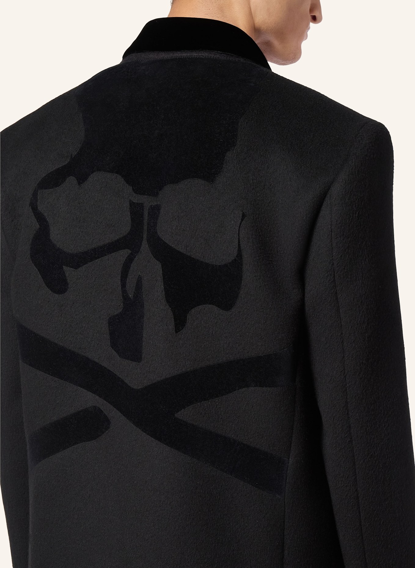 PHILIPP PLEIN Wollmantel SKULL&BONES, Farbe: SCHWARZ (Bild 2)