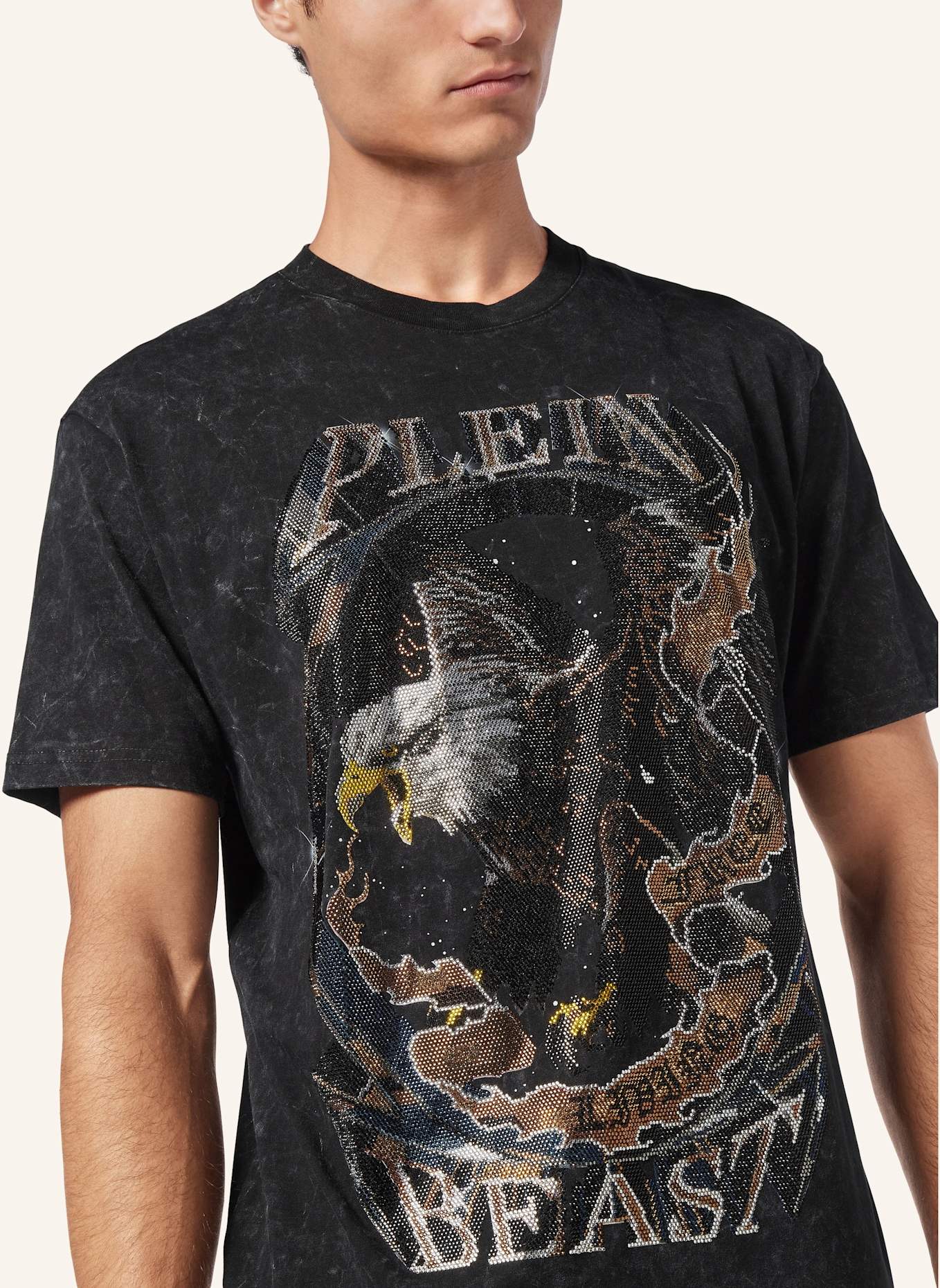 PHILIPP PLEIN T-Shirt mit Schmucksteinen, Farbe: SCHWARZ (Bild 3)