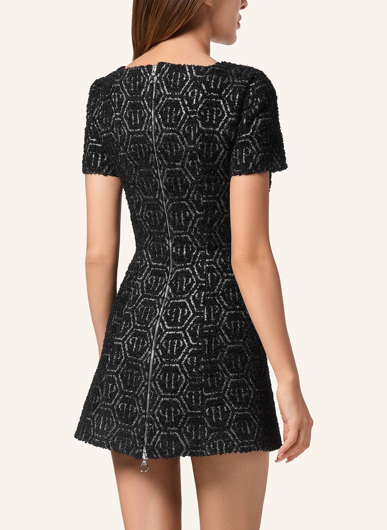 PHILIPP PLEIN Tweed-Kleid MONOGRAM, Farbe: SCHWARZ (Bild 2)