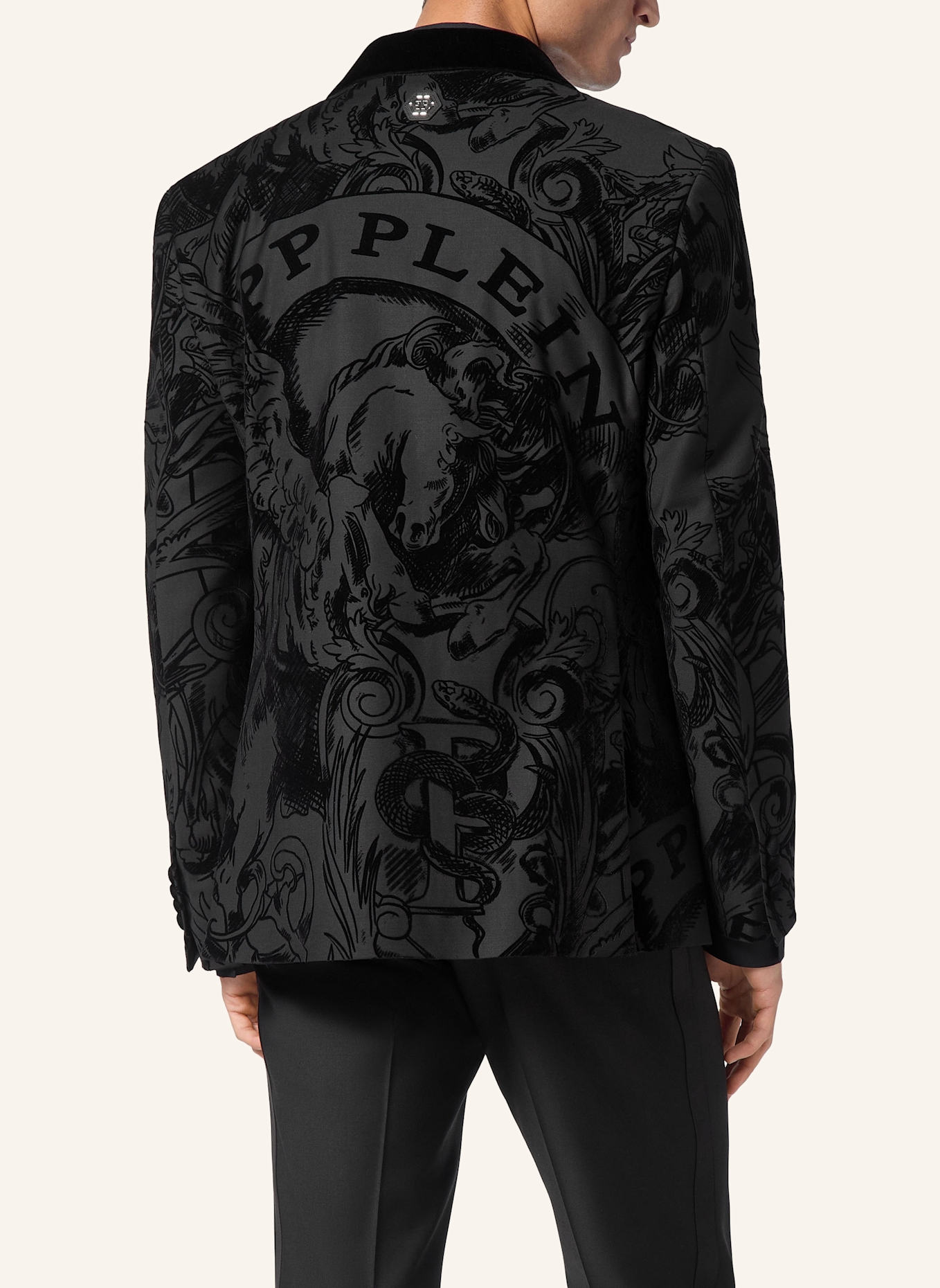 PHILIPP PLEIN Wollsakko Regular Fit: SCHWARZ