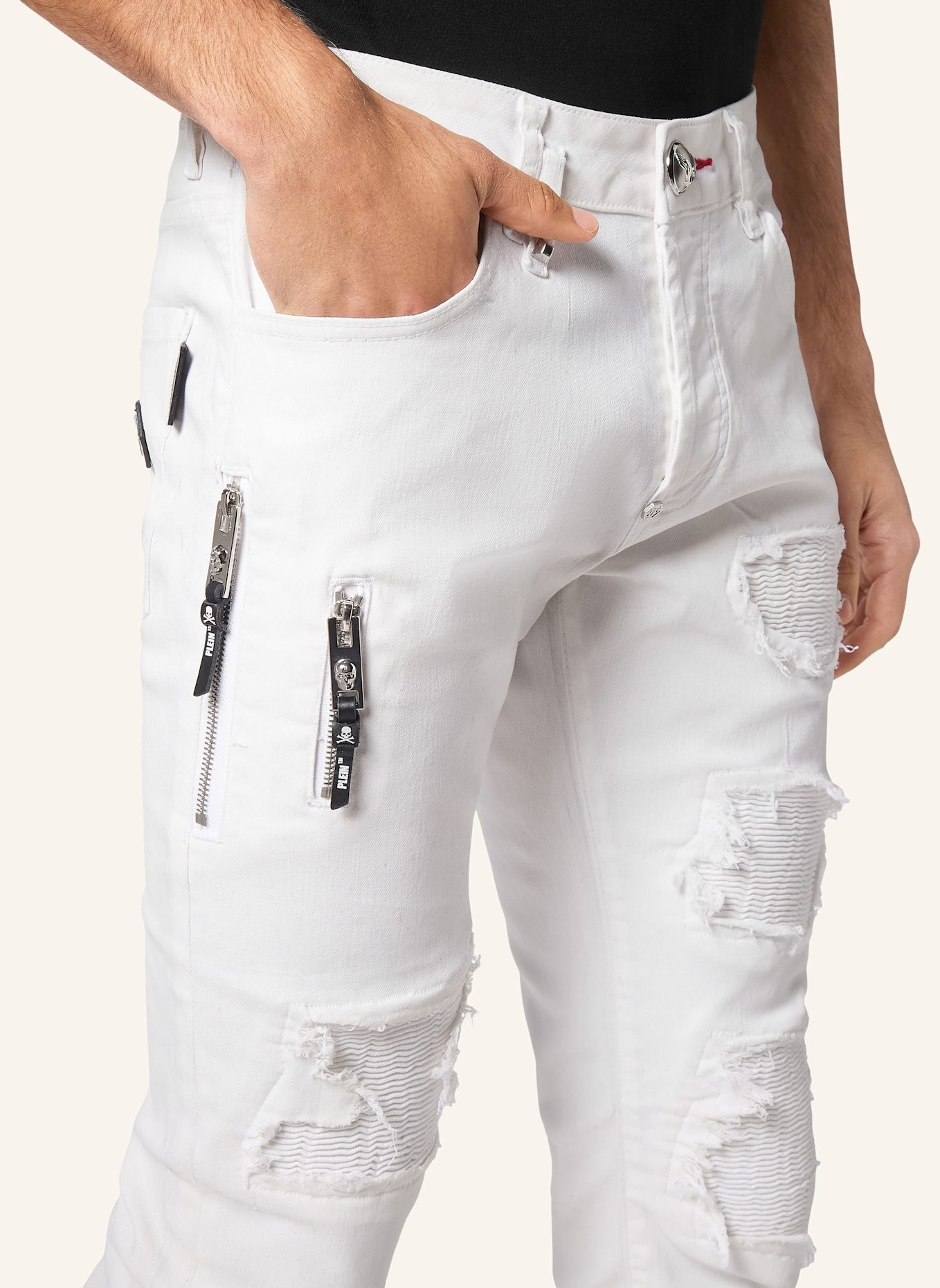 PHILIPP PLEIN Jeans Slim Fit ROCK STAR: WEISS