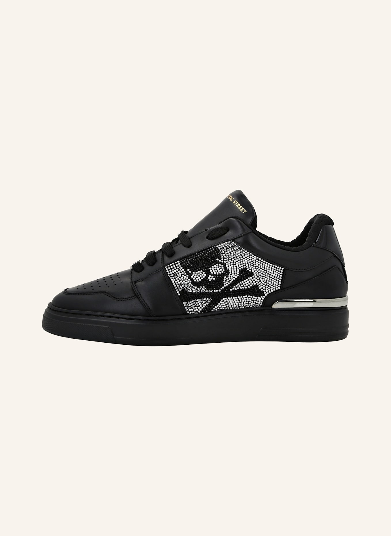 PHILIPP PLEIN Leder Sneaker mit Schmucksteinen SKULL&BONES, Farbe: SCHWARZ (Bild 3)