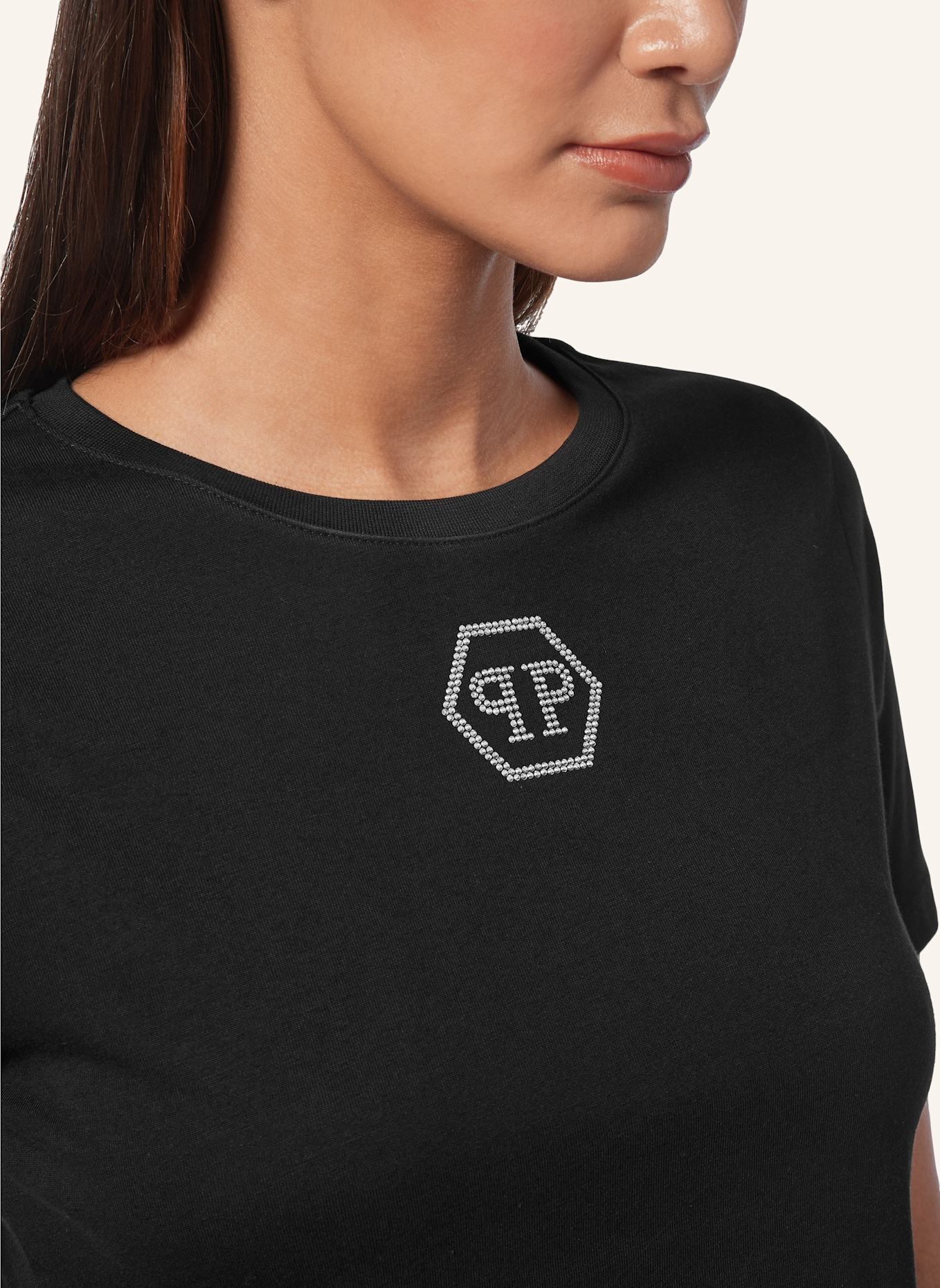 PHILIPP PLEIN T-Shirt mit Schmucksteinen HEXAGON, Farbe: SCHWARZ (Bild 3)