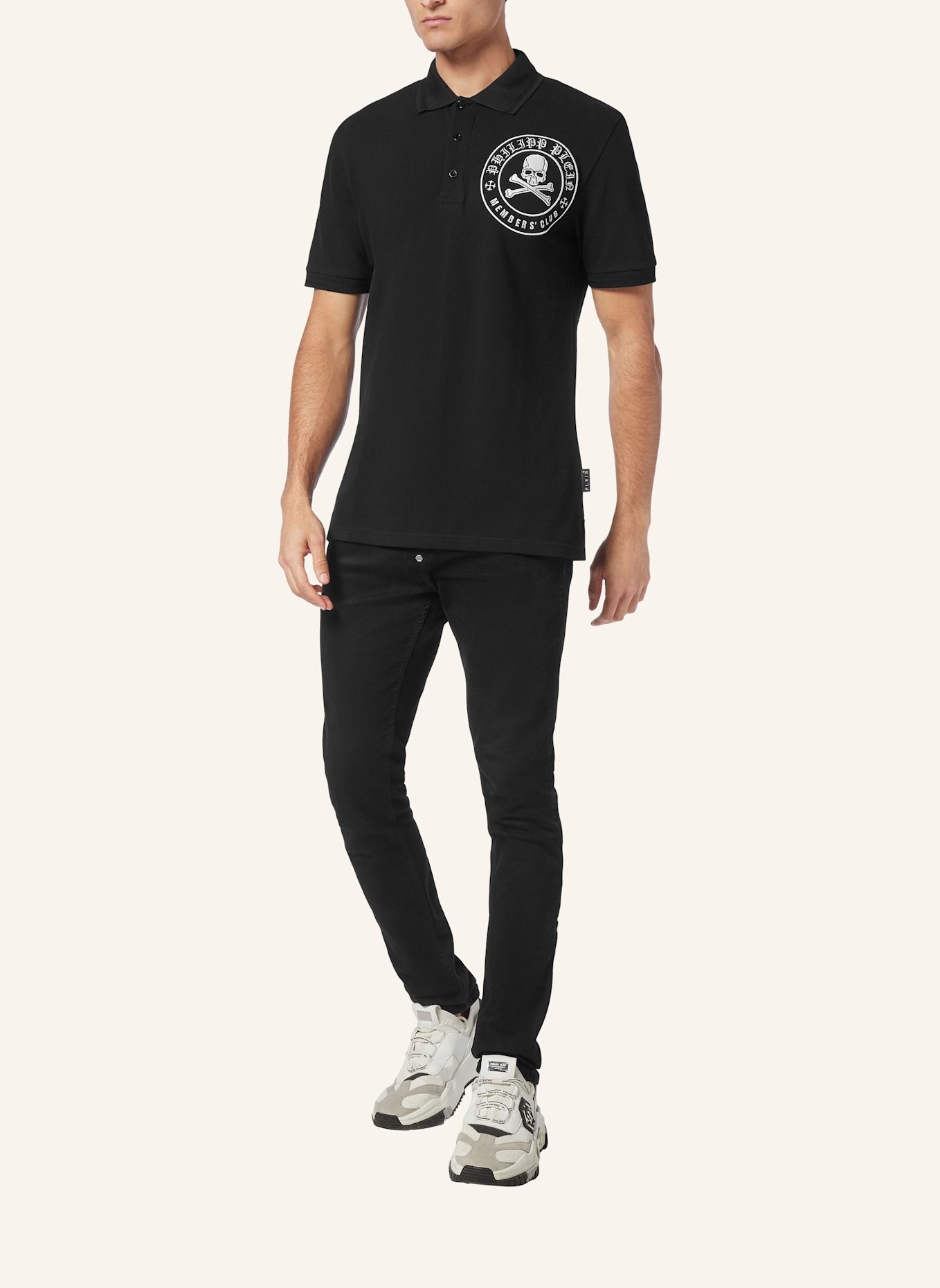 PHILIPP PLEIN Poloshirt SKULL&BONES, Farbe: SCHWARZ (Bild 4)