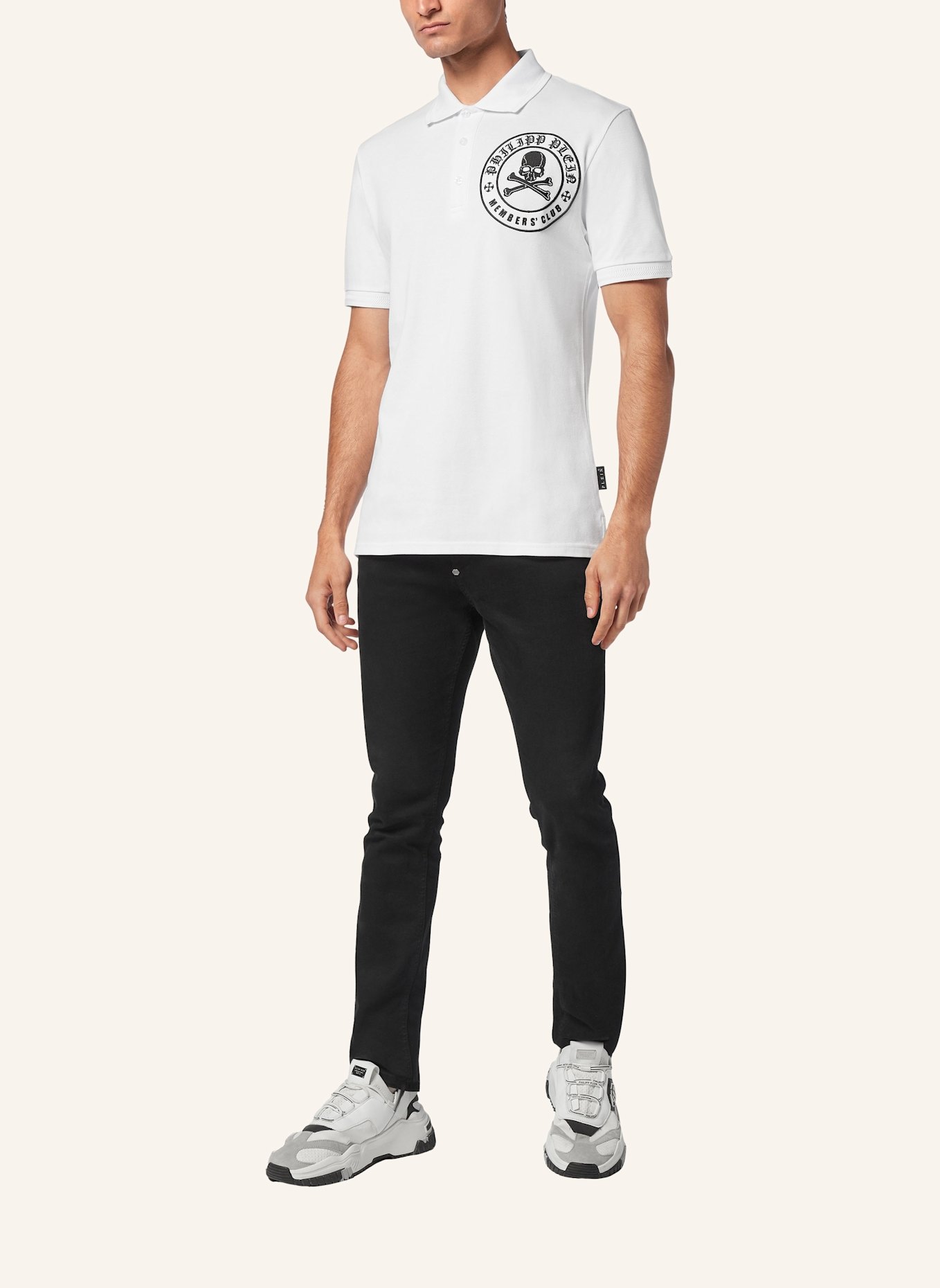 PHILIPP PLEIN Poloshirt SKULL&BONES, Farbe: WEISS (Bild 4)