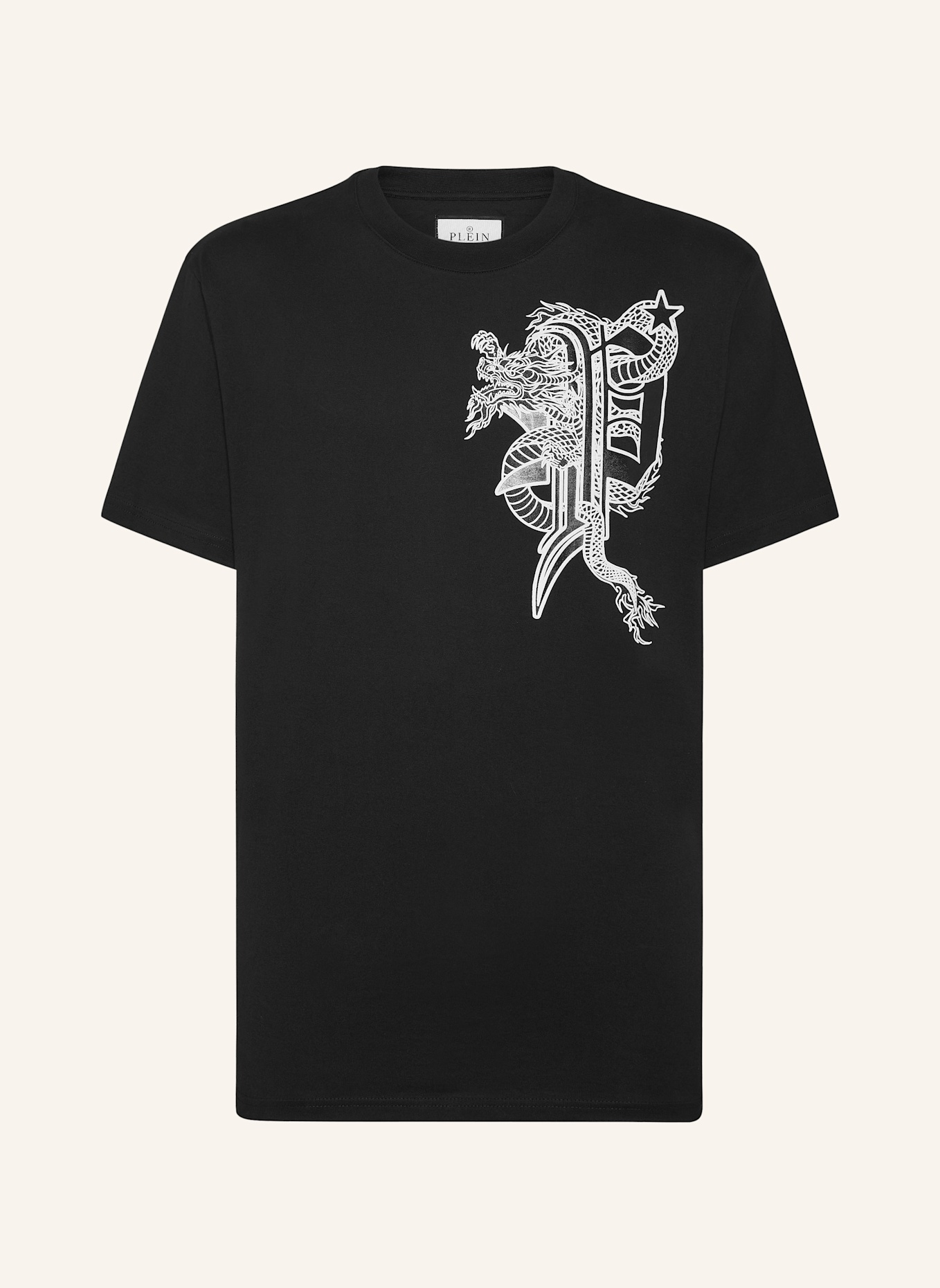 PHILIPP PLEIN T-Shirt mit Schmucksteinen DRAGON, Farbe: SCHWARZ (Bild 1)