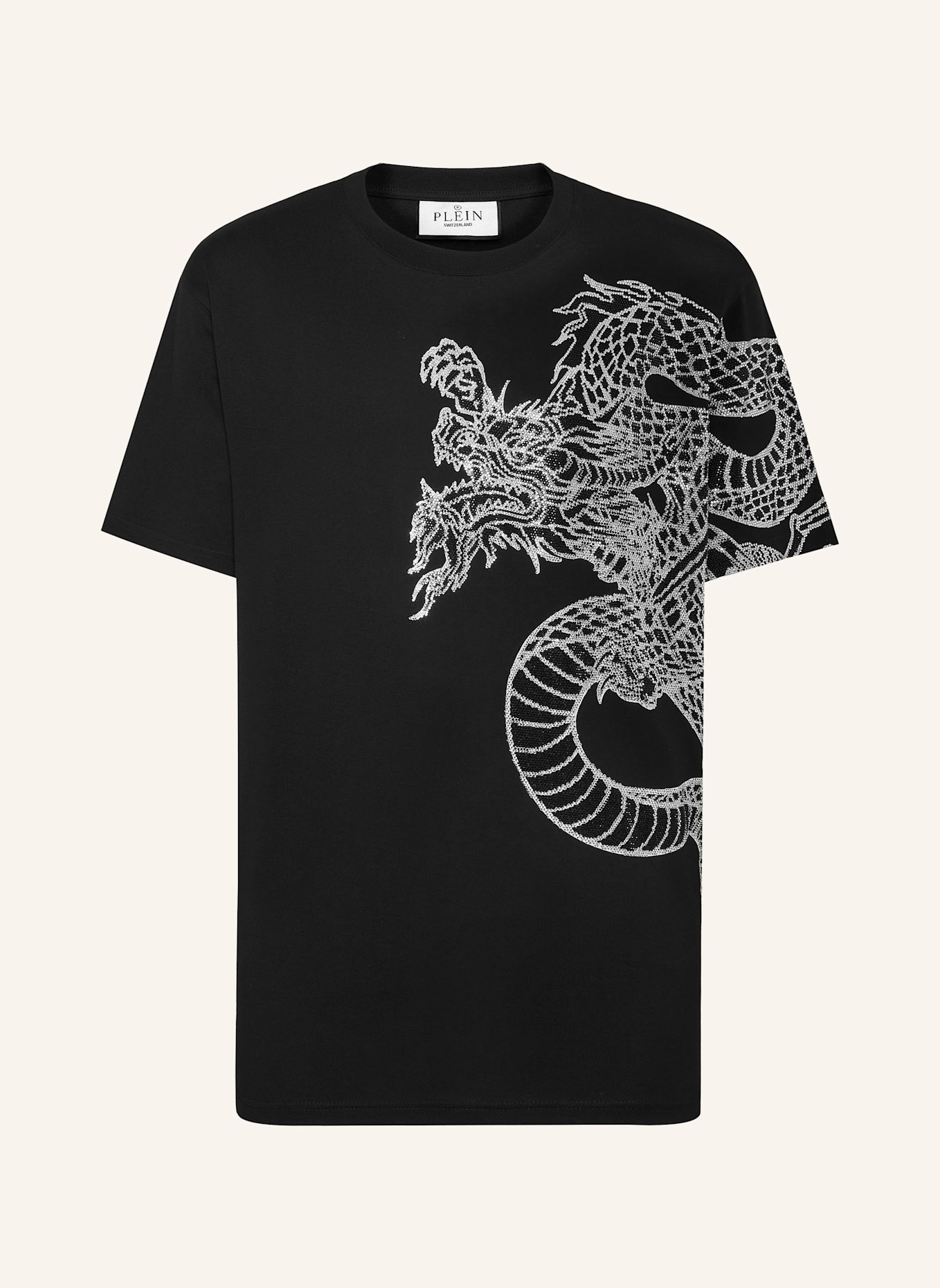 PHILIPP PLEIN T-Shirt mit Schmucksteinen DRAGON, Farbe: SCHWARZ (Bild 1)