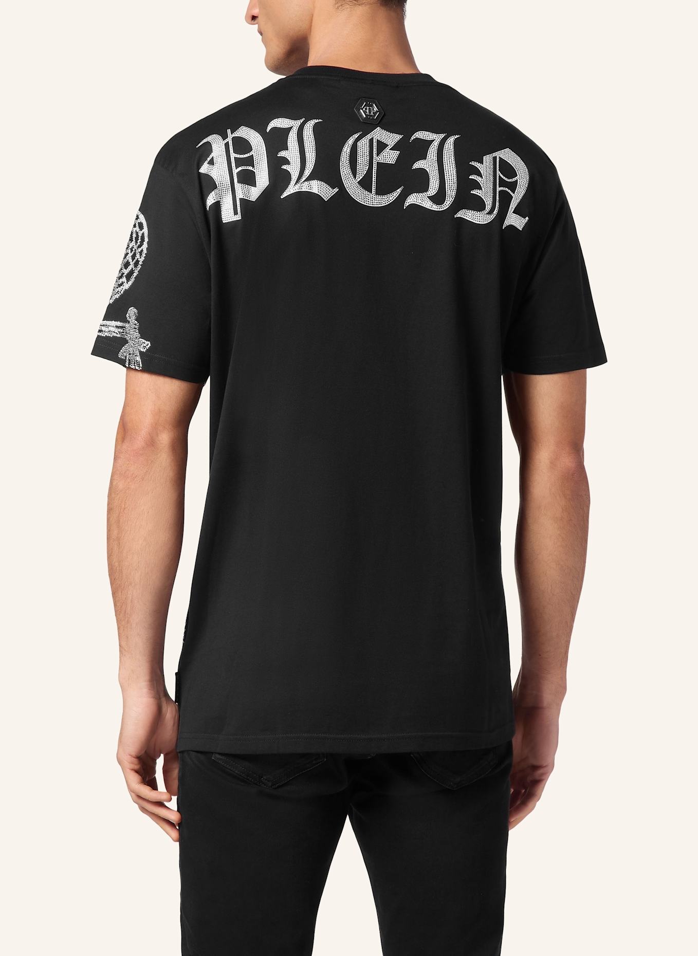 PHILIPP PLEIN T-Shirt mit Schmucksteinen DRAGON, Farbe: SCHWARZ (Bild 2)