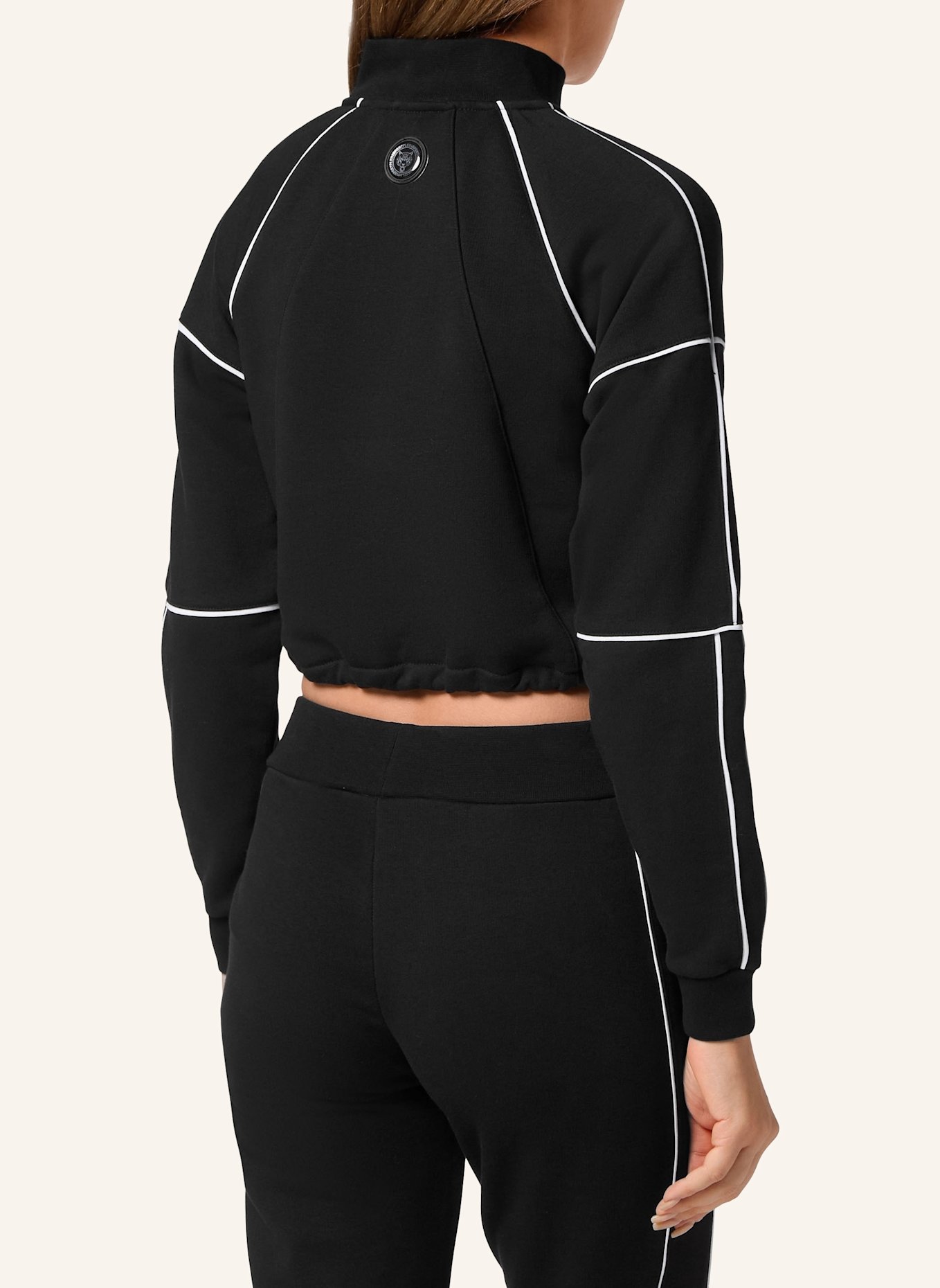 PLEIN SPORT Cropped Sweatjacke mit Kapuze, Farbe: SCHWARZ (Bild 2)