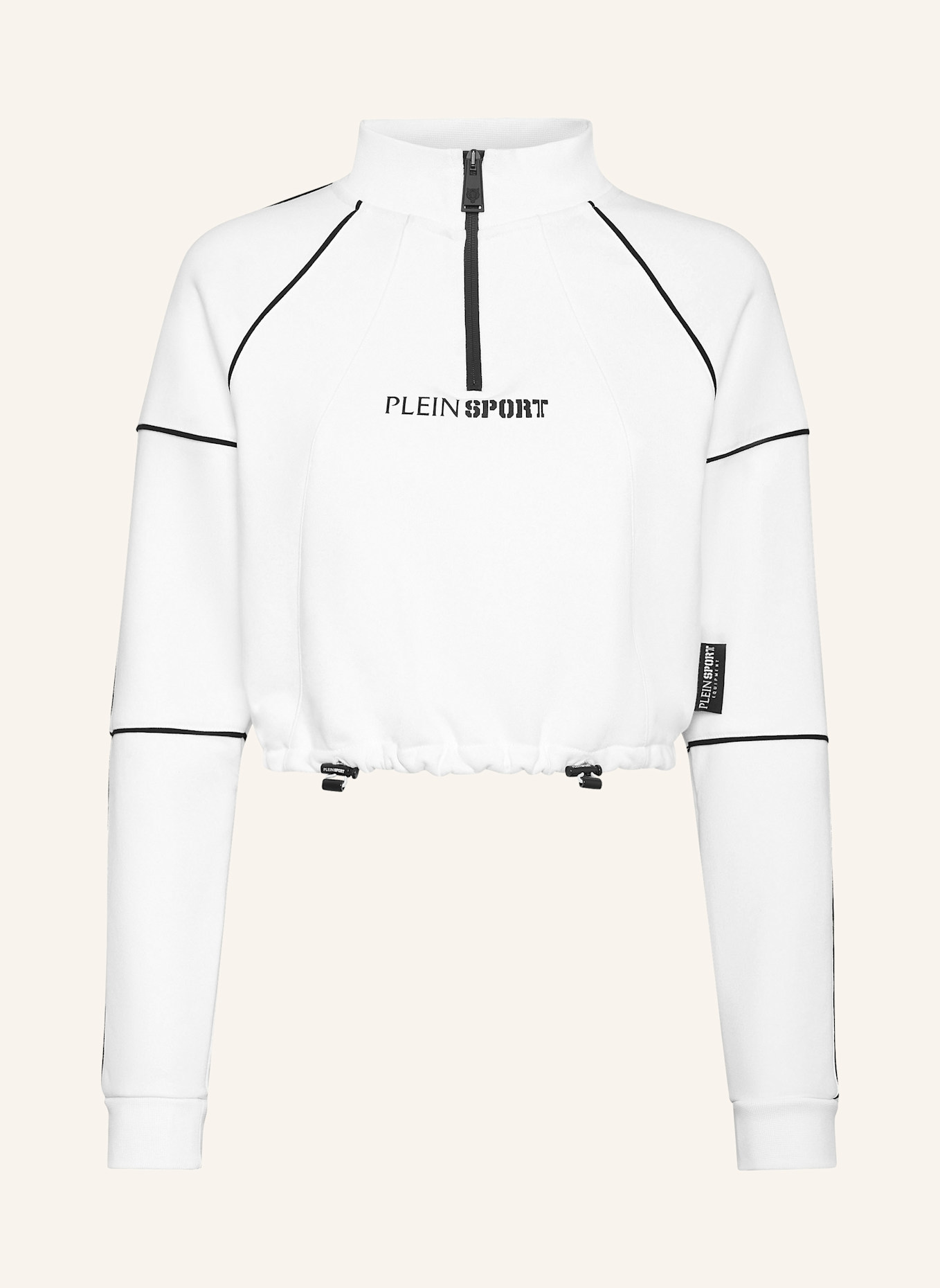 PLEIN SPORT Cropped Sweatjacke mit Kapuze, Farbe: WEISS (Bild 1)