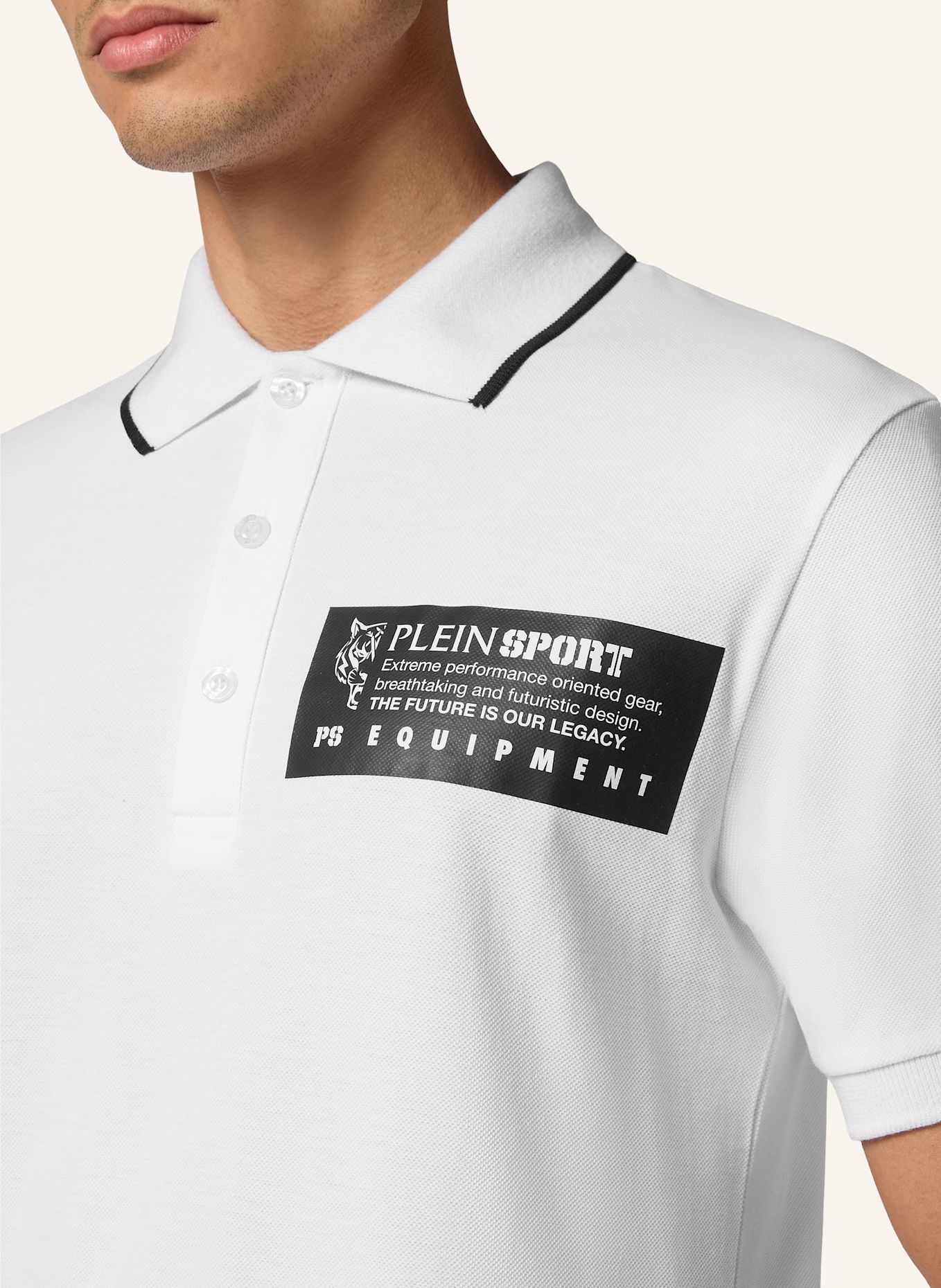 PLEIN SPORT Poloshirt, Farbe: WEISS/ SCHWARZ (Bild 3)