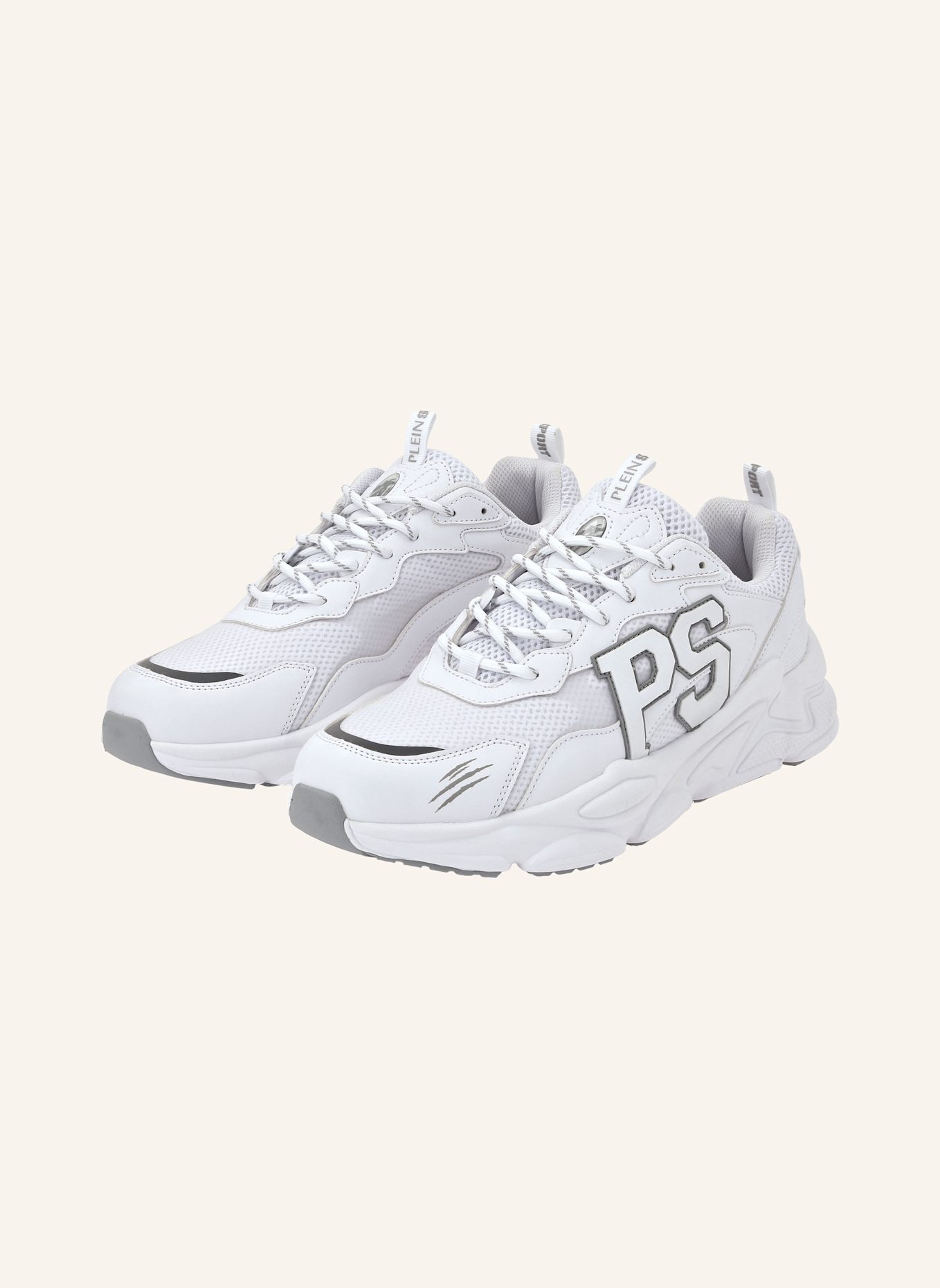 PLEIN SPORT Runner Sneaker PS, Farbe: WEISS/ NEONGRÜN (Bild 1)