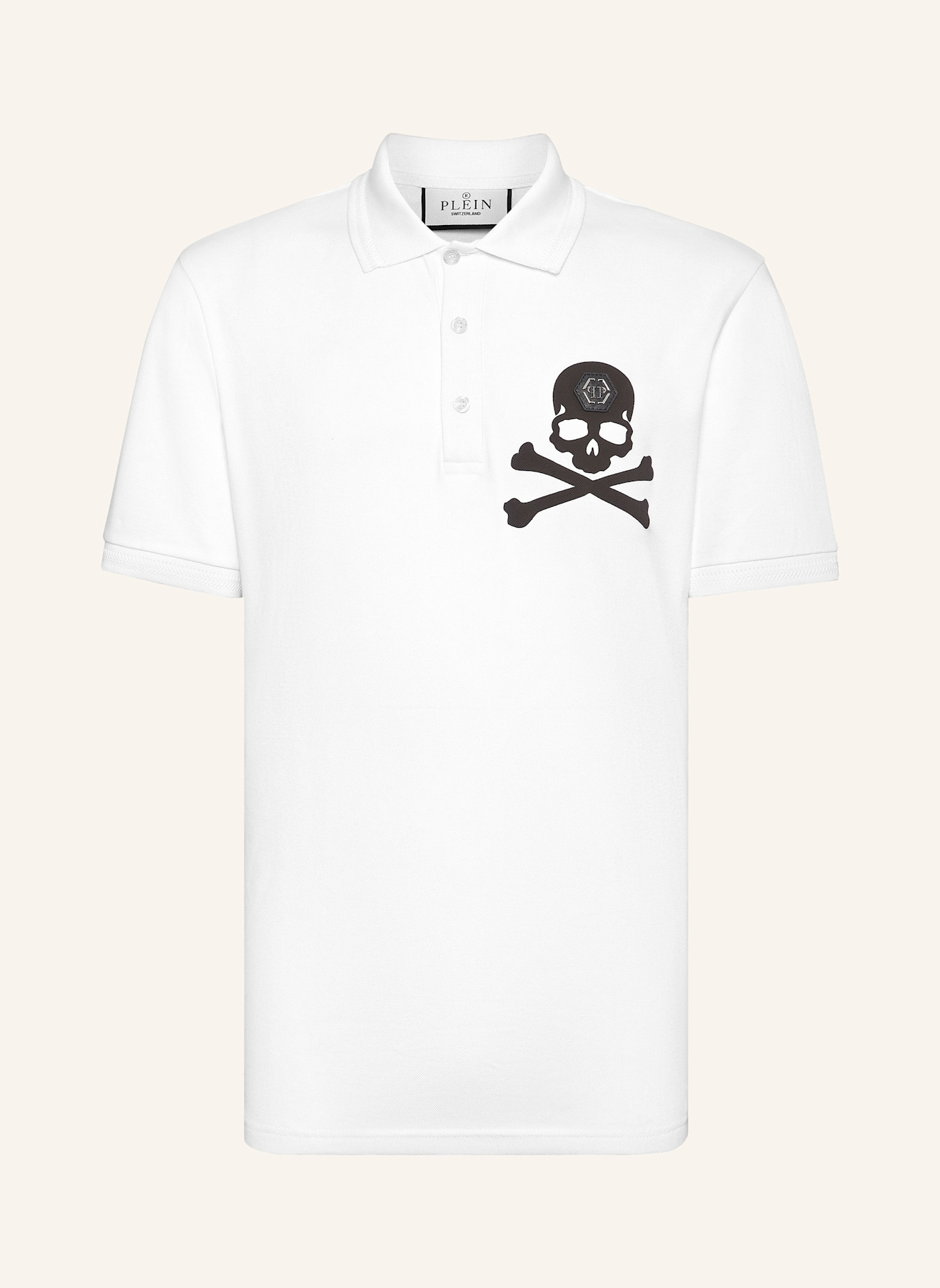 PHILIPP PLEIN Poloshirt SKULL&BONES, Farbe: WEISS (Bild 1)