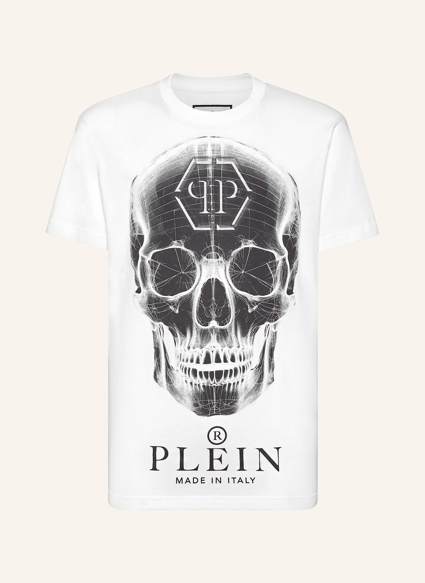 PHILIPP PLEIN Columbia CSC Basic T-Shirt in Rosa mit Logo, Farbe: WEISS (Bild 1)