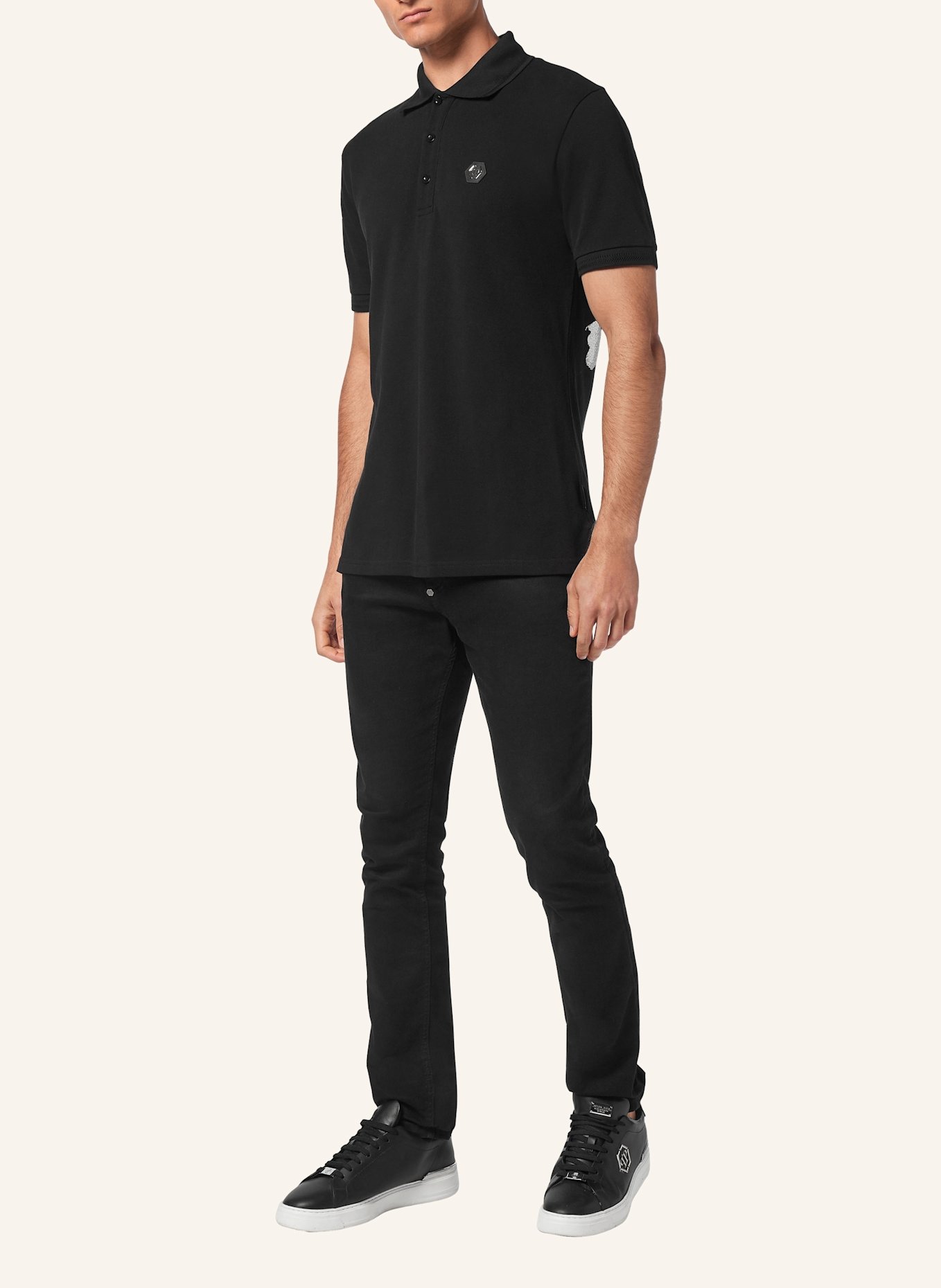 PHILIPP PLEIN Poloshirt SKULL&BONES, Farbe: SCHWARZ (Bild 4)