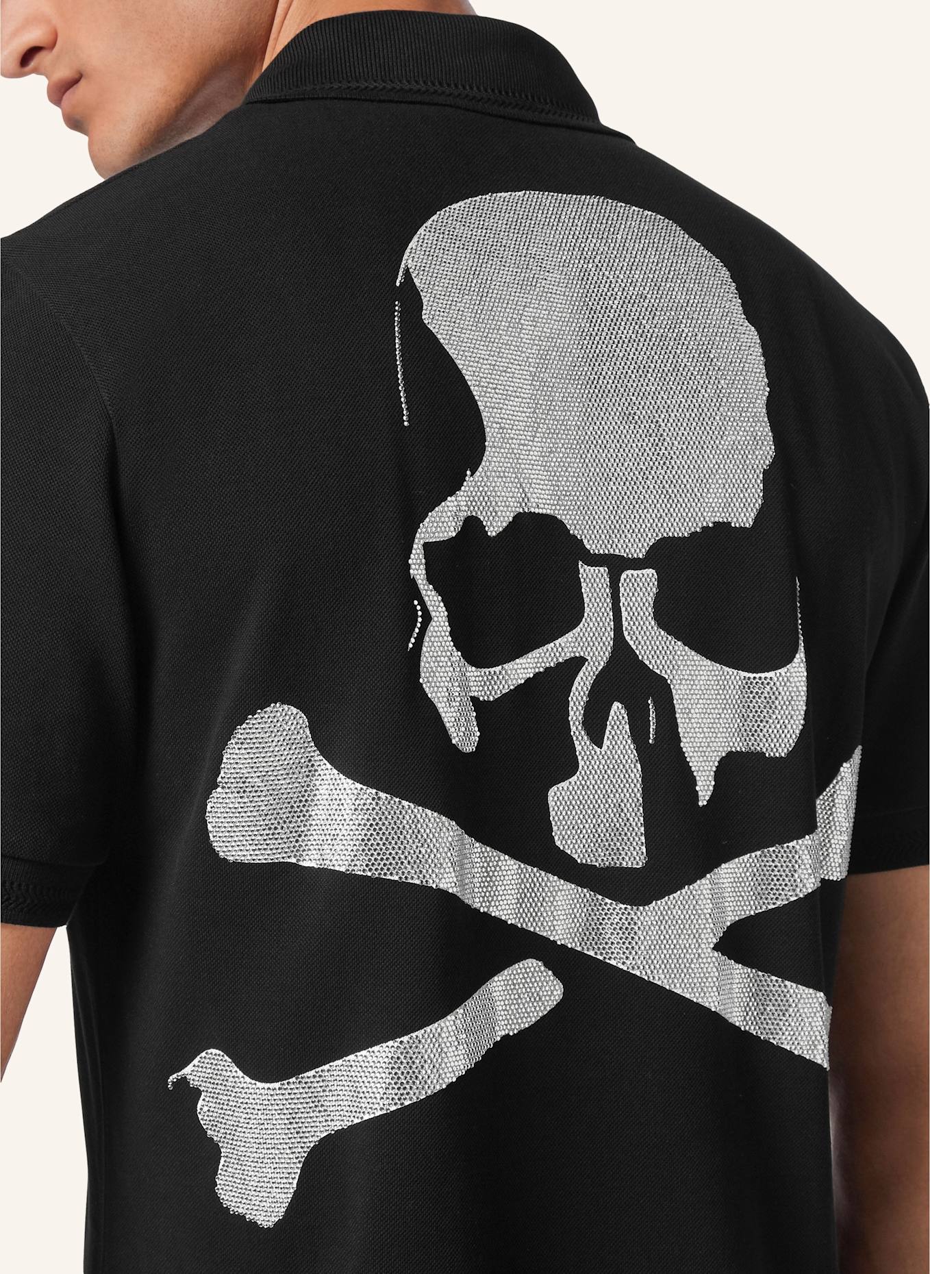 PHILIPP PLEIN Poloshirt SKULL&BONES, Farbe: SCHWARZ (Bild 3)