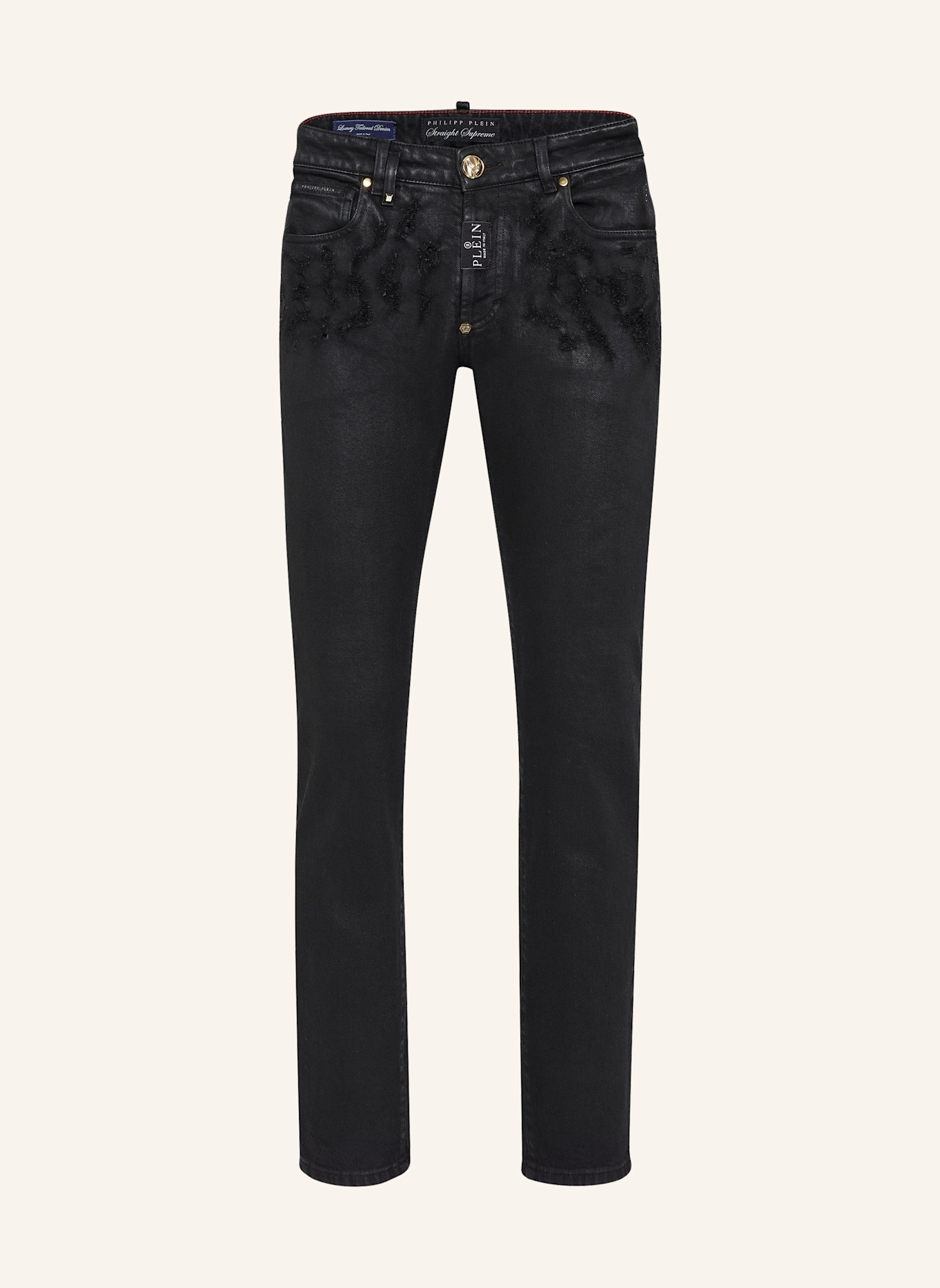 PHILIPP PLEIN PHILIPP PLEIN Jeans Regular Fit Jeans Super Straight Fit, Farbe: SCHWARZ (Bild 1)