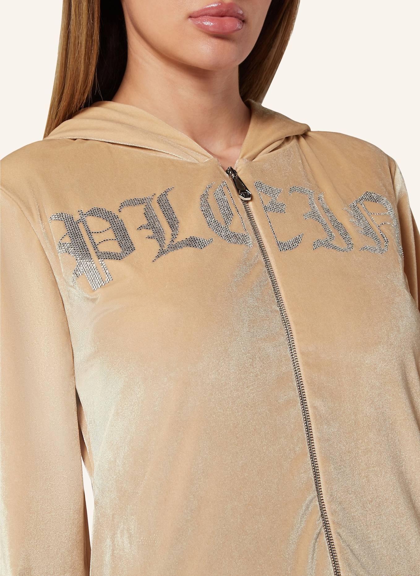 PHILIPP PLEIN Sweatjacke GOTHIC PLEIN, Farbe: BEIGE (Bild 3)