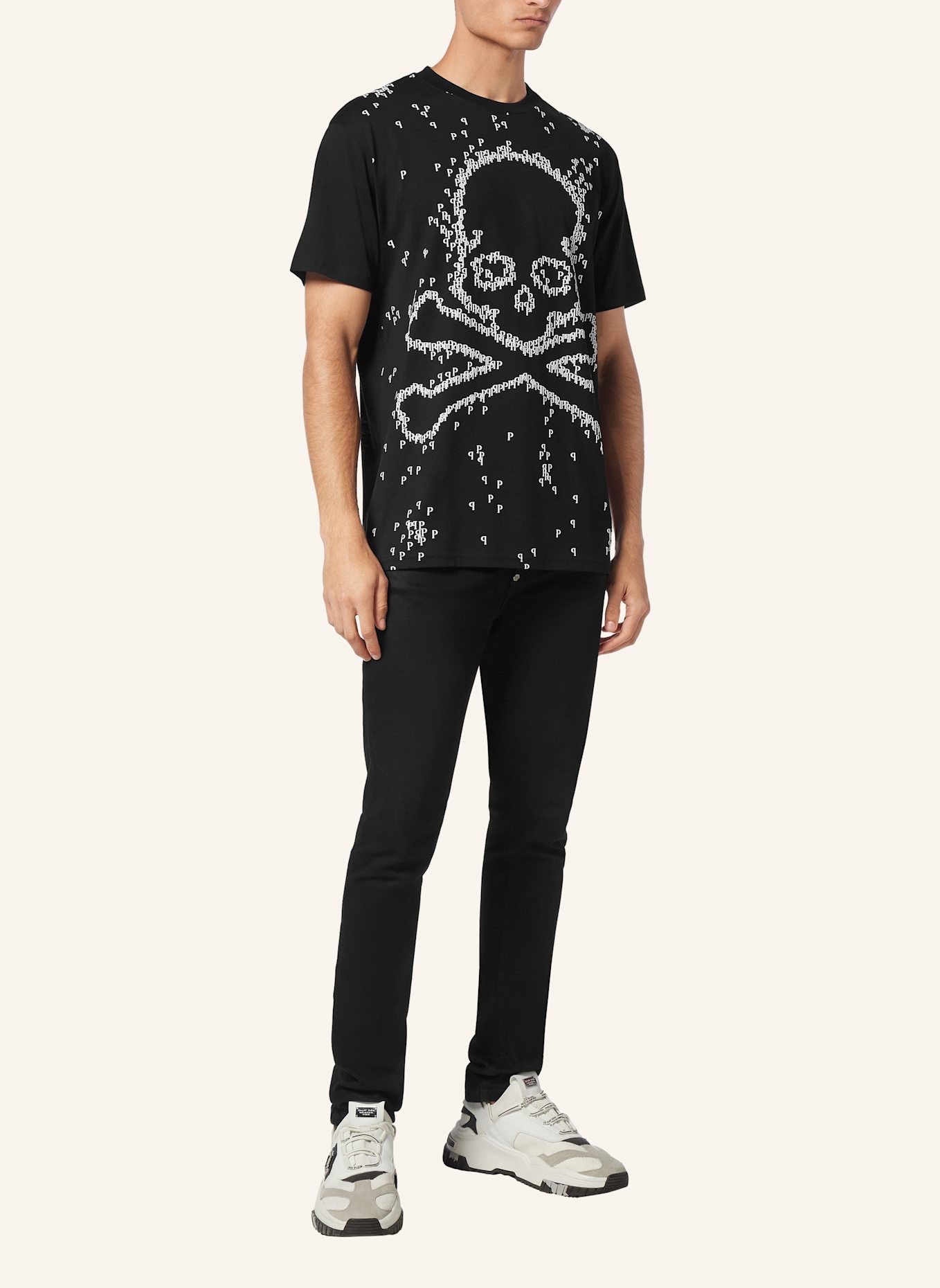 PHILIPP PLEIN PHILIPP PLEIN T-Shirt SKULL&BONES, Farbe: SCHWARZ (Bild 4)