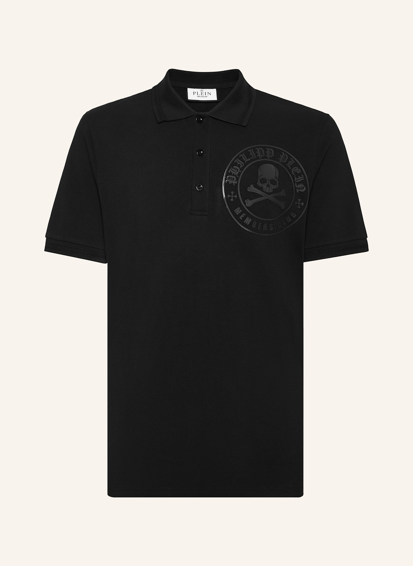 PHILIPP PLEIN Piqué-Poloshirt SKULL&BONES, Farbe: SCHWARZ (Bild 1)