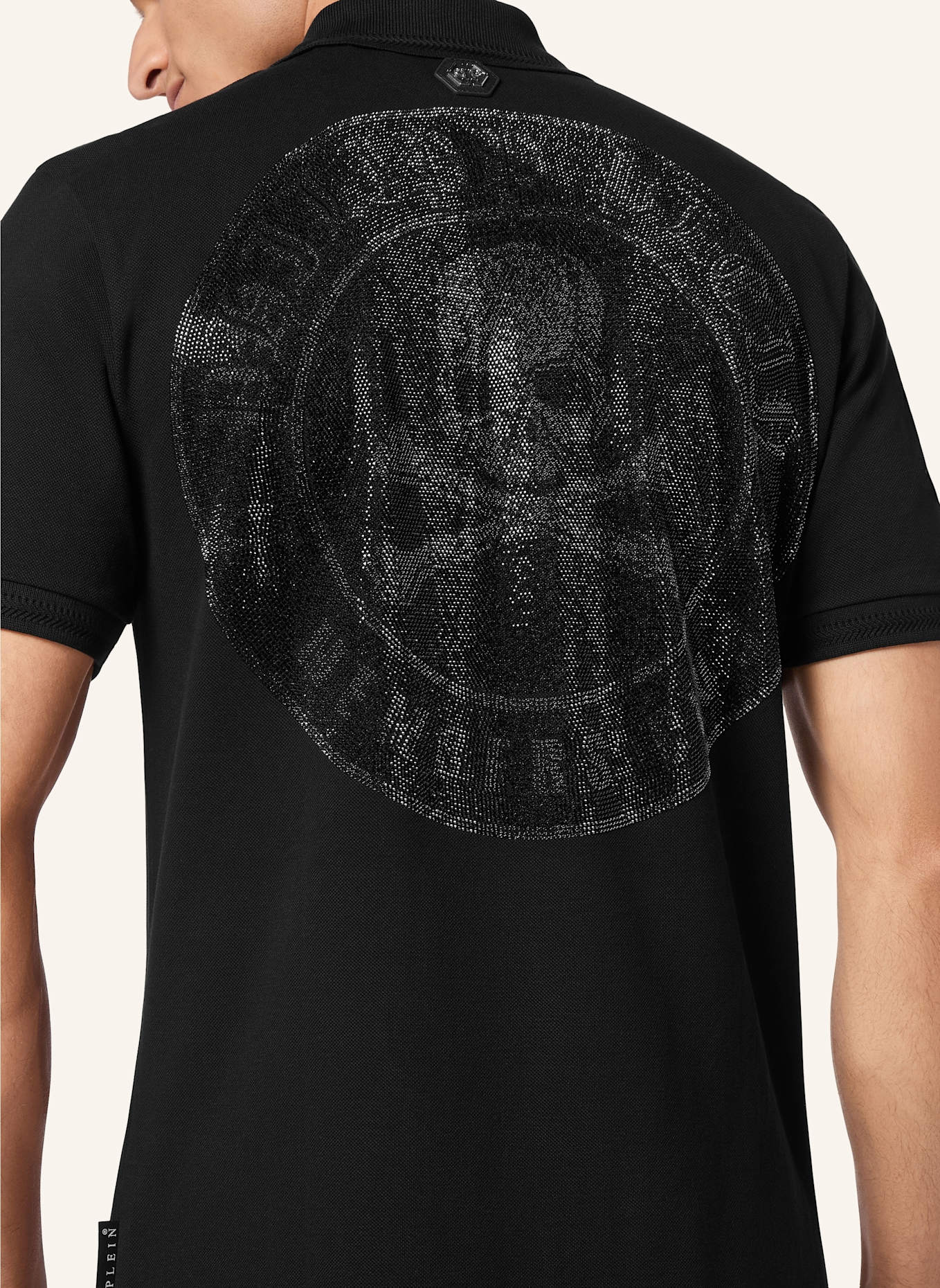 PHILIPP PLEIN Piqué-Poloshirt SKULL&BONES, Farbe: SCHWARZ (Bild 3)