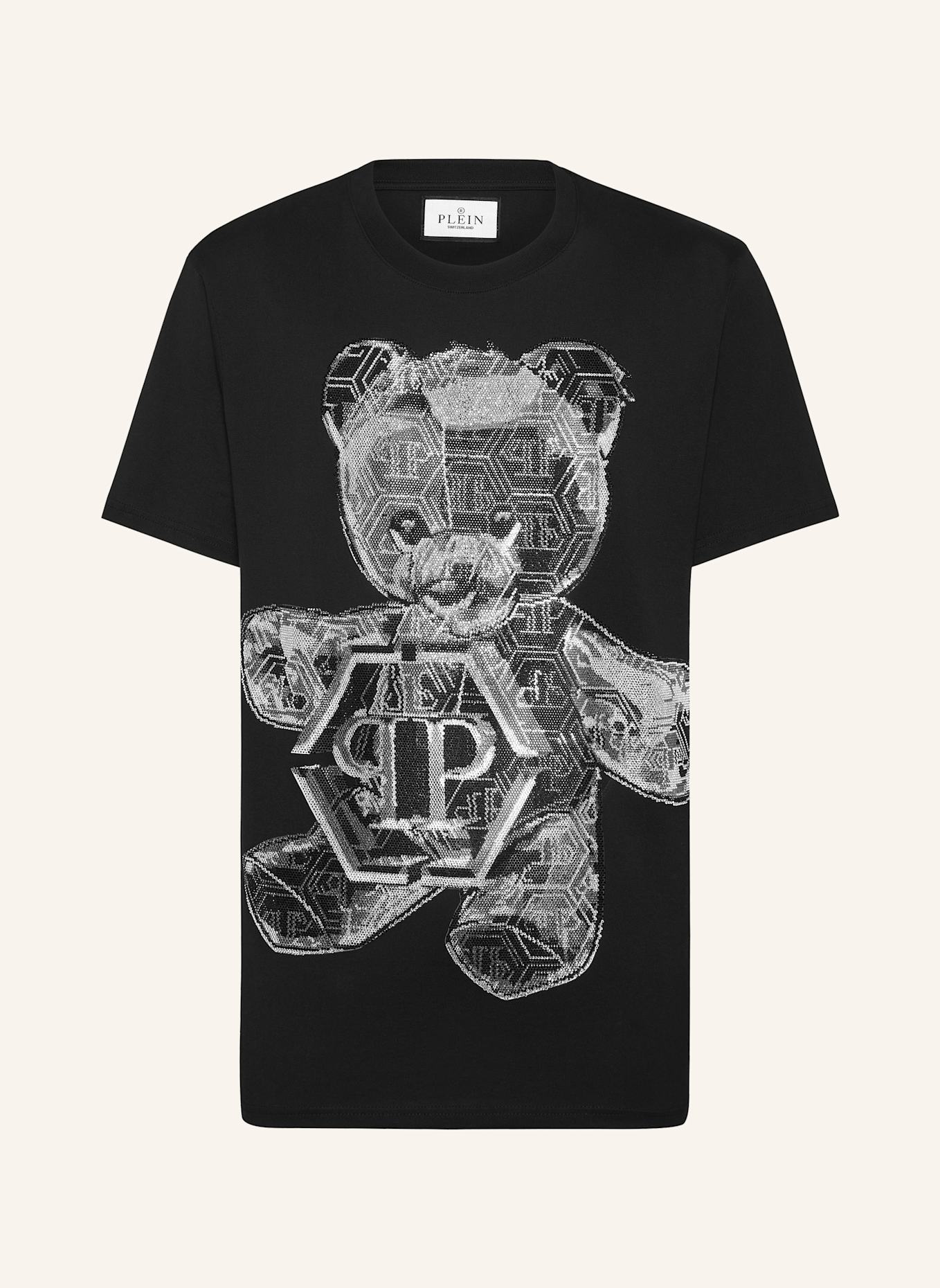 PHILIPP PLEIN T-Shirt mit Steinenbesatz TEDDY BEAR, Farbe: SCHWARZ (Bild 1)